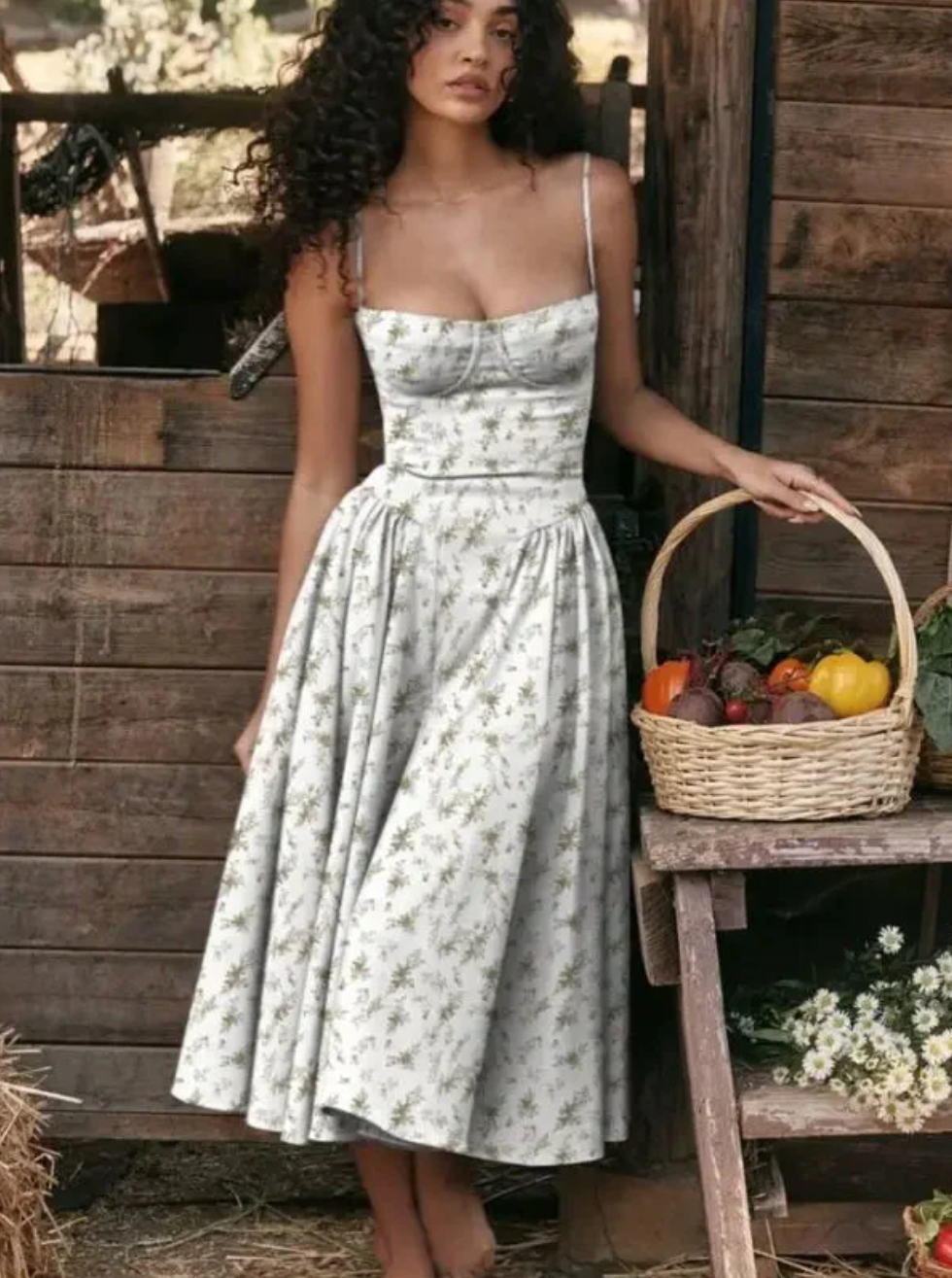 Corset Strappy Midi Dress | Women’s Wedding Guest Occasion Dress | Steven & Levon