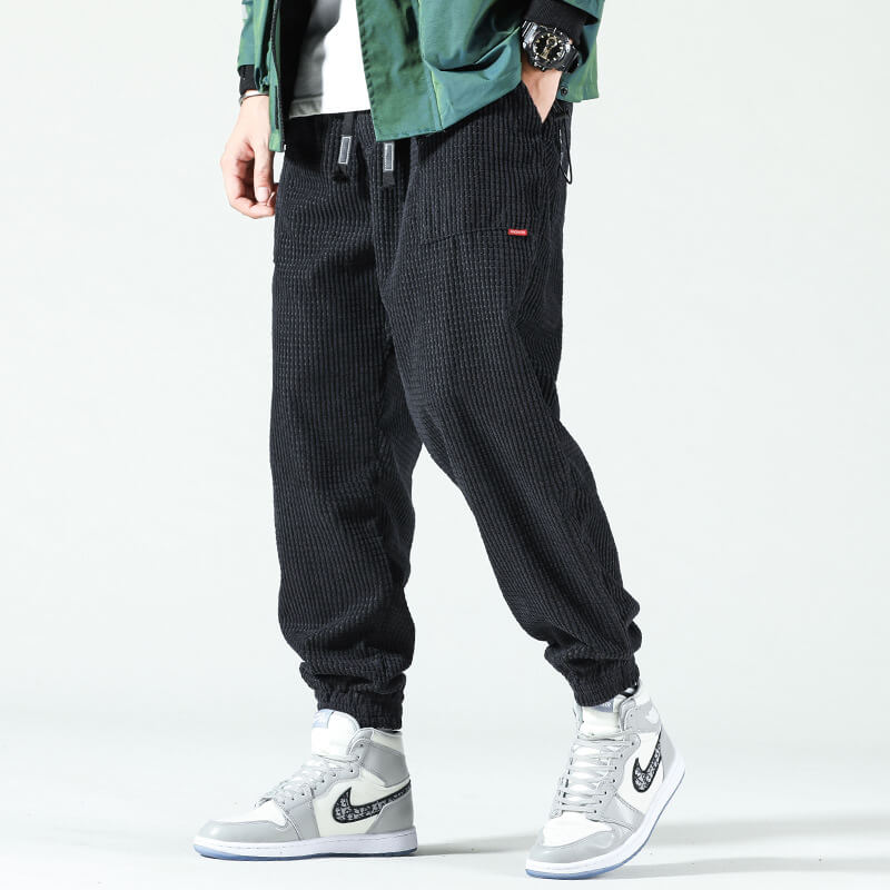 Men's Loose Fit Tapered Jogger Trousers | Drawstring Waist & Gathered Cuffs | Casual Relaxed Fit | Steven & Levon