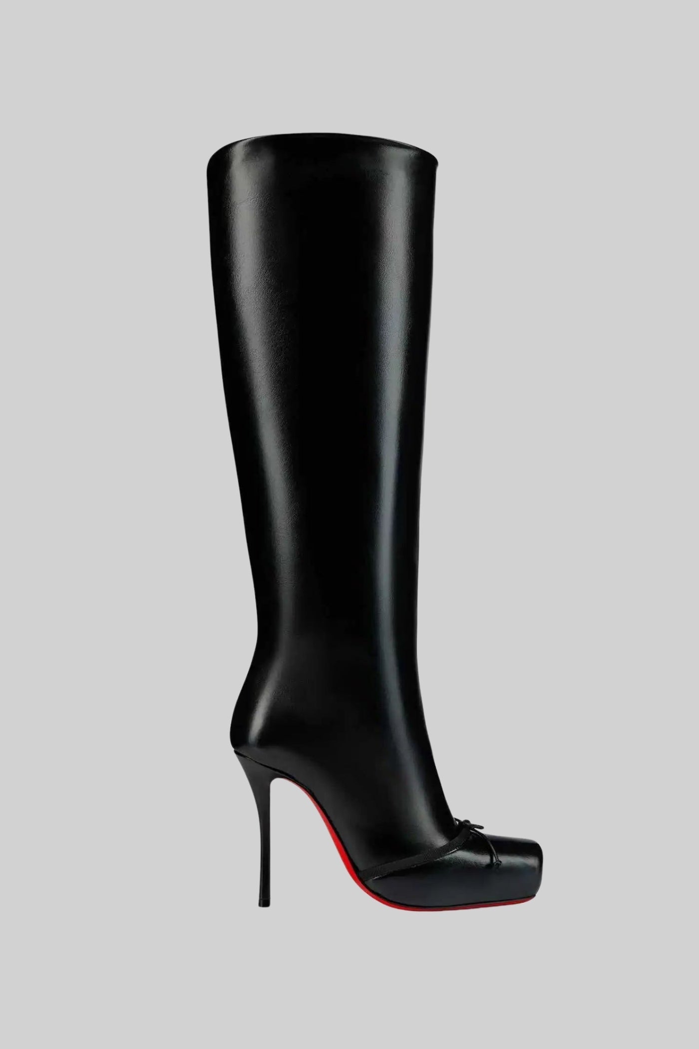 High Heel Knee Boots | Women | Red Sole | Black | Steven & Levon