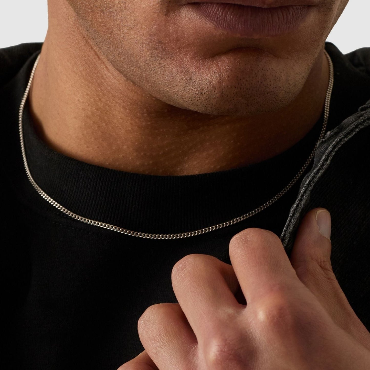 Silver 2mm Chain | Men | Stainless Steel | Polished Finish | Everyday Jewellery | Steven & Levon