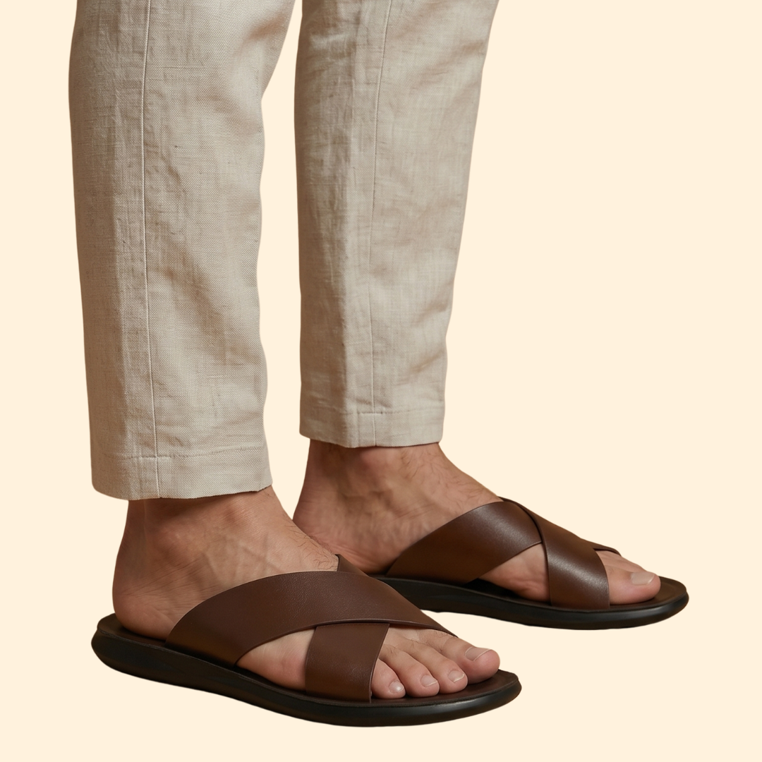 Men’s Minimalist Slip-On Sandals | Casual Comfort Slides | Lightweight Everyday Footwear | Steven & Levon
