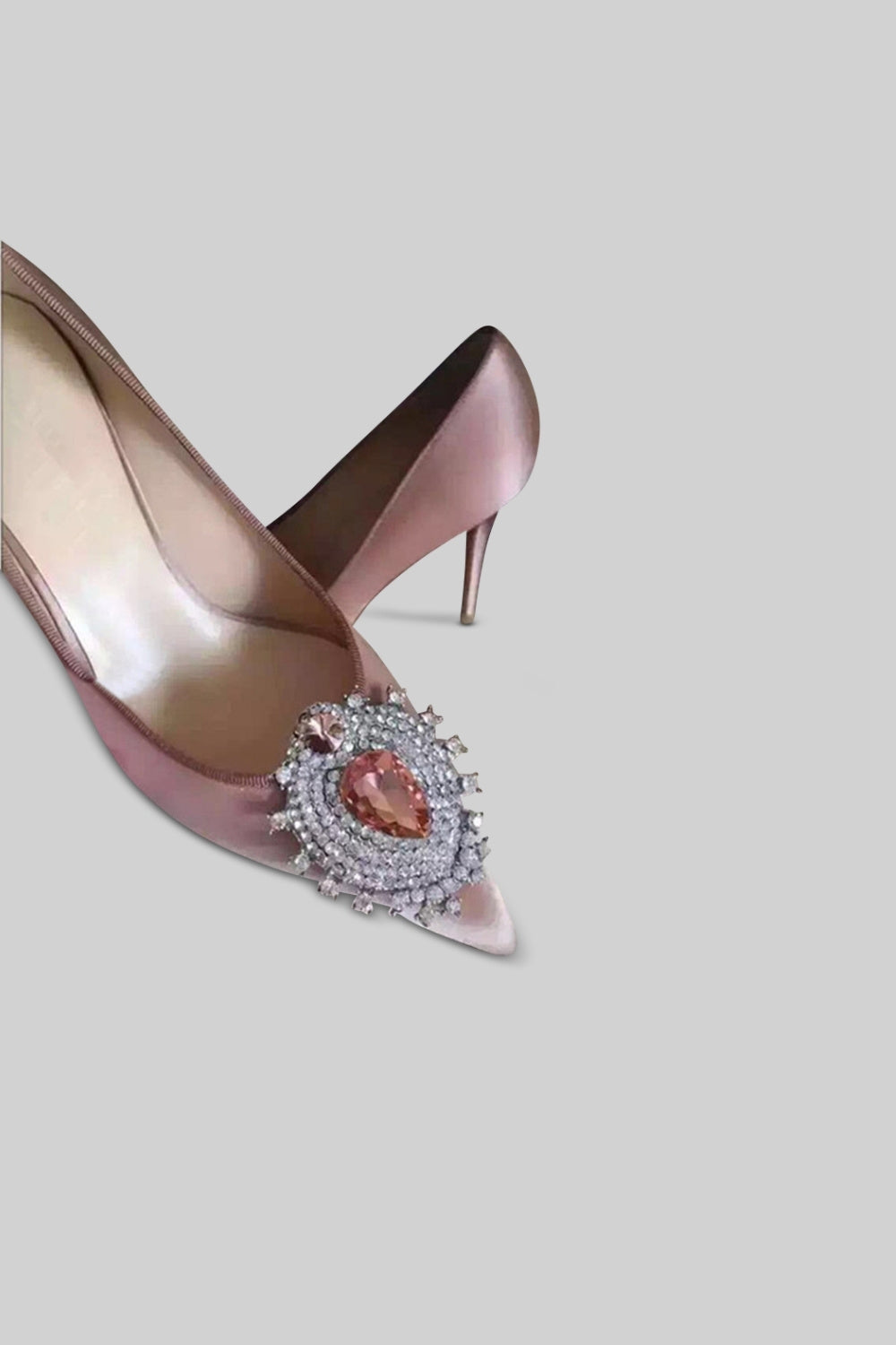 Satin Stiletto Heels | Women | Diamond Detail | Pink | Steven & Levon