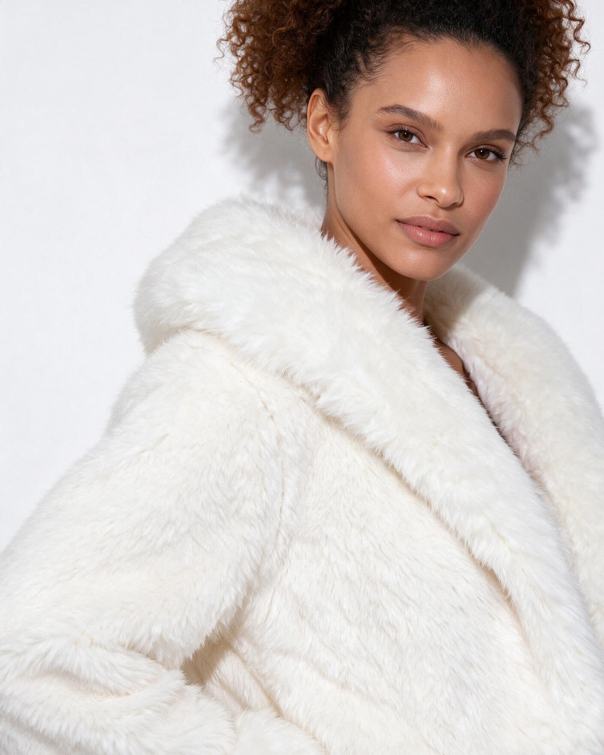 Hooded Faux Fur Coat | Women | Soft Plush Jacket | Warm Winter Outerwear | Steven & Levon