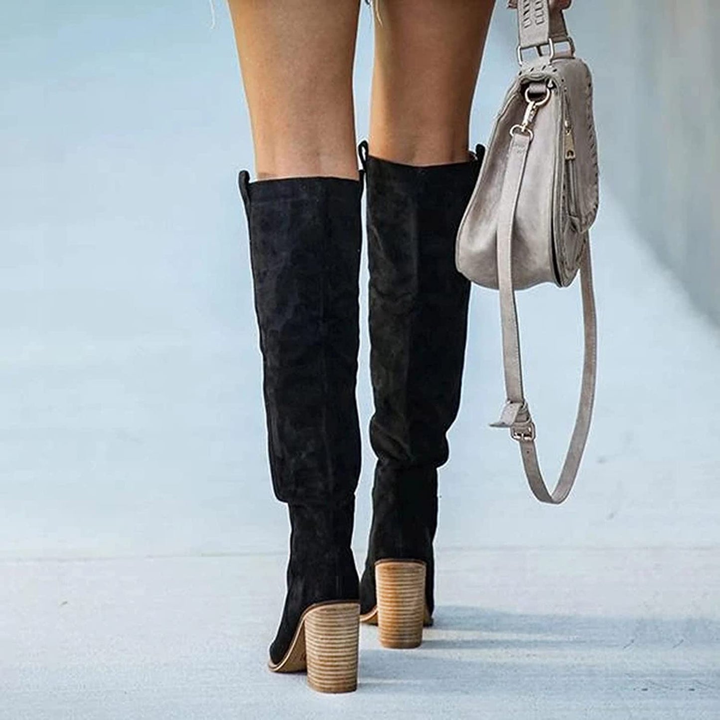 Knee High Block Heel Boots for Women | Pointed Toe | Pull-On Tall Boots | Steven & Levon