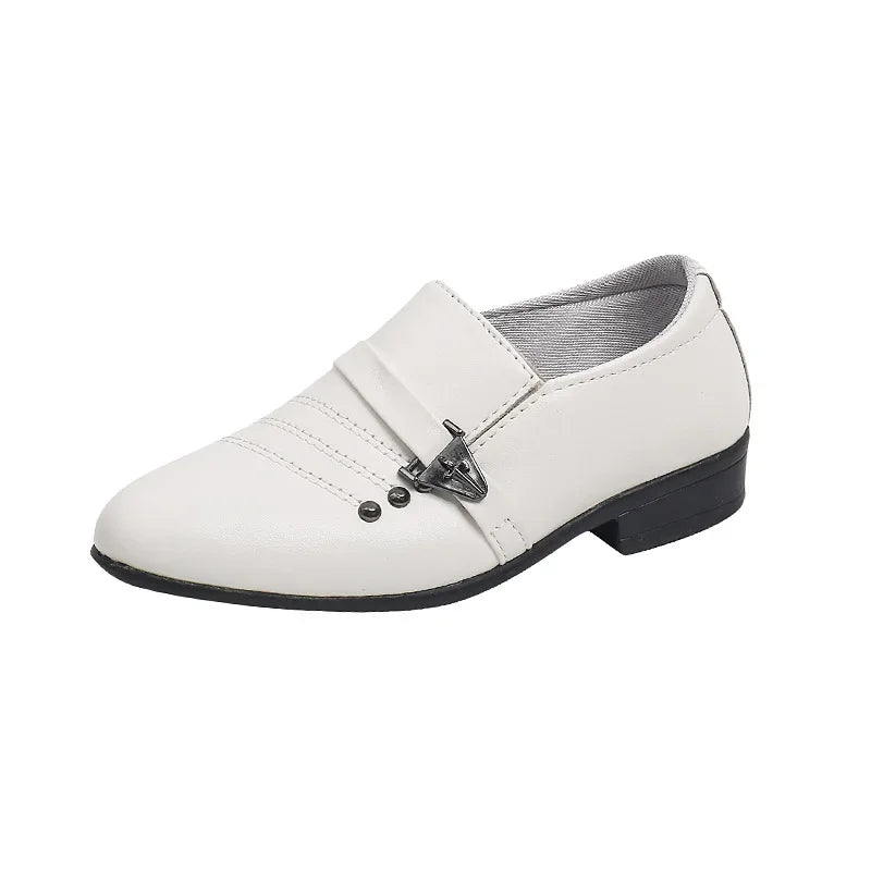 Kids Leather Loafers | Boys Formal School Shoes | Slip-On Smart Casual Shoes | Steven & Levon