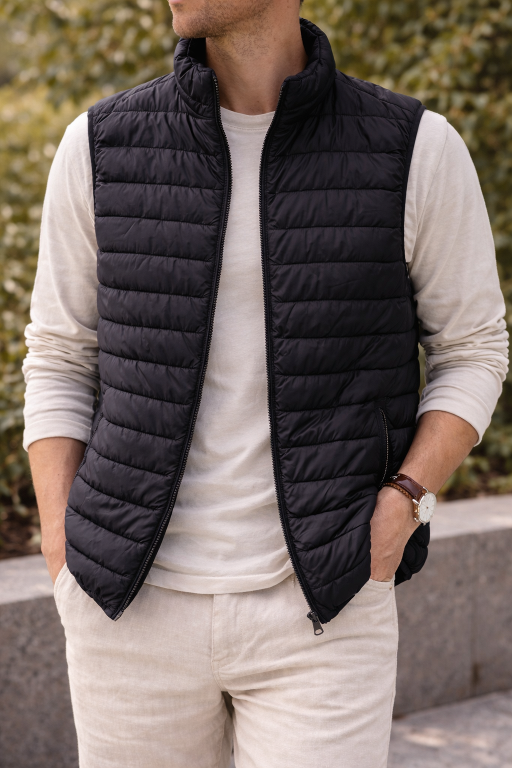 Men's Lightweight Quilted Gilet | Zip Front Bodywarmer | Insulated Sleeveless Vest | Steven & Levon