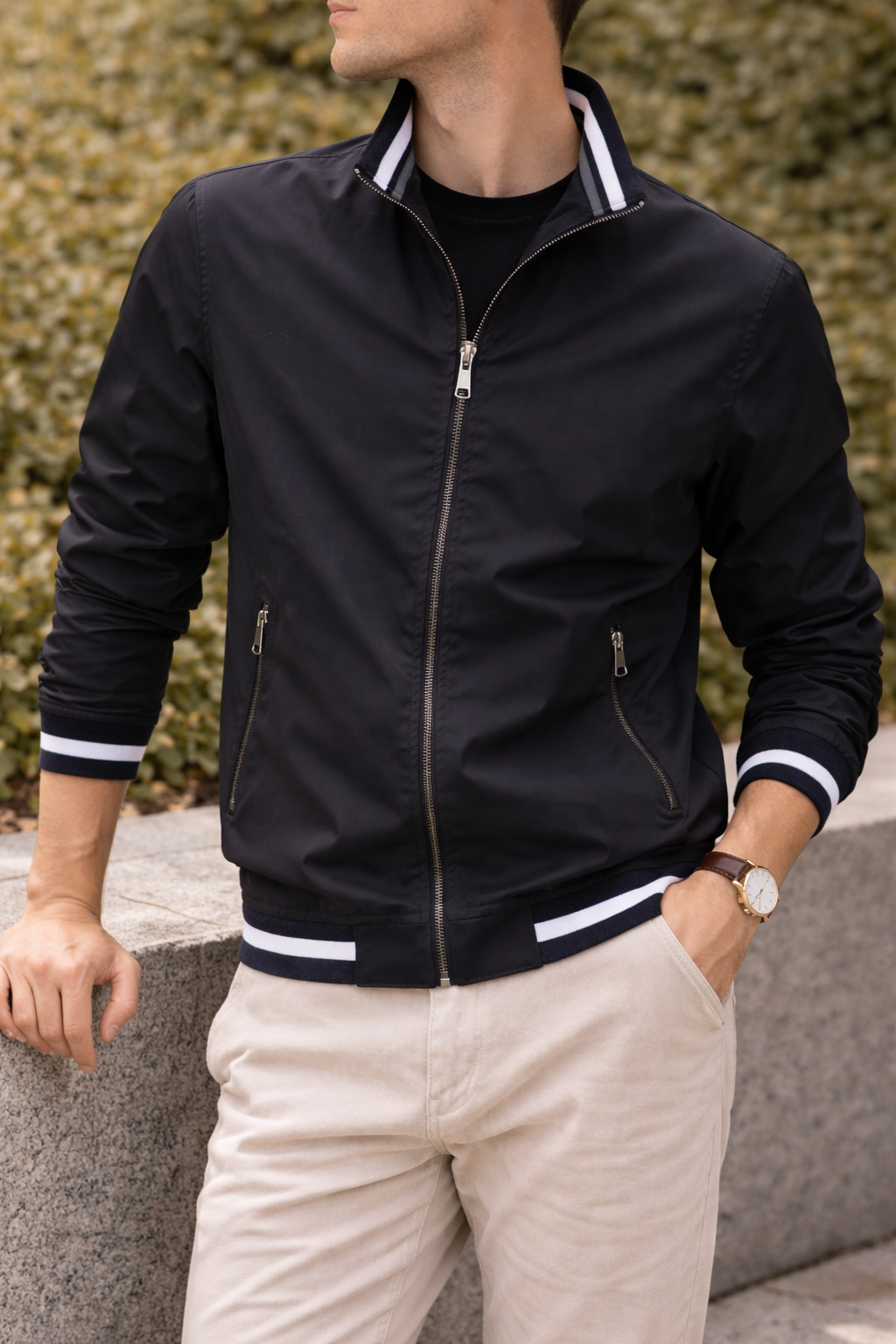 Men's Zip-Up Jacket | Men's Lightweight Casual Zip Front Jacket | Everyday Outerwear | Steven & Levon