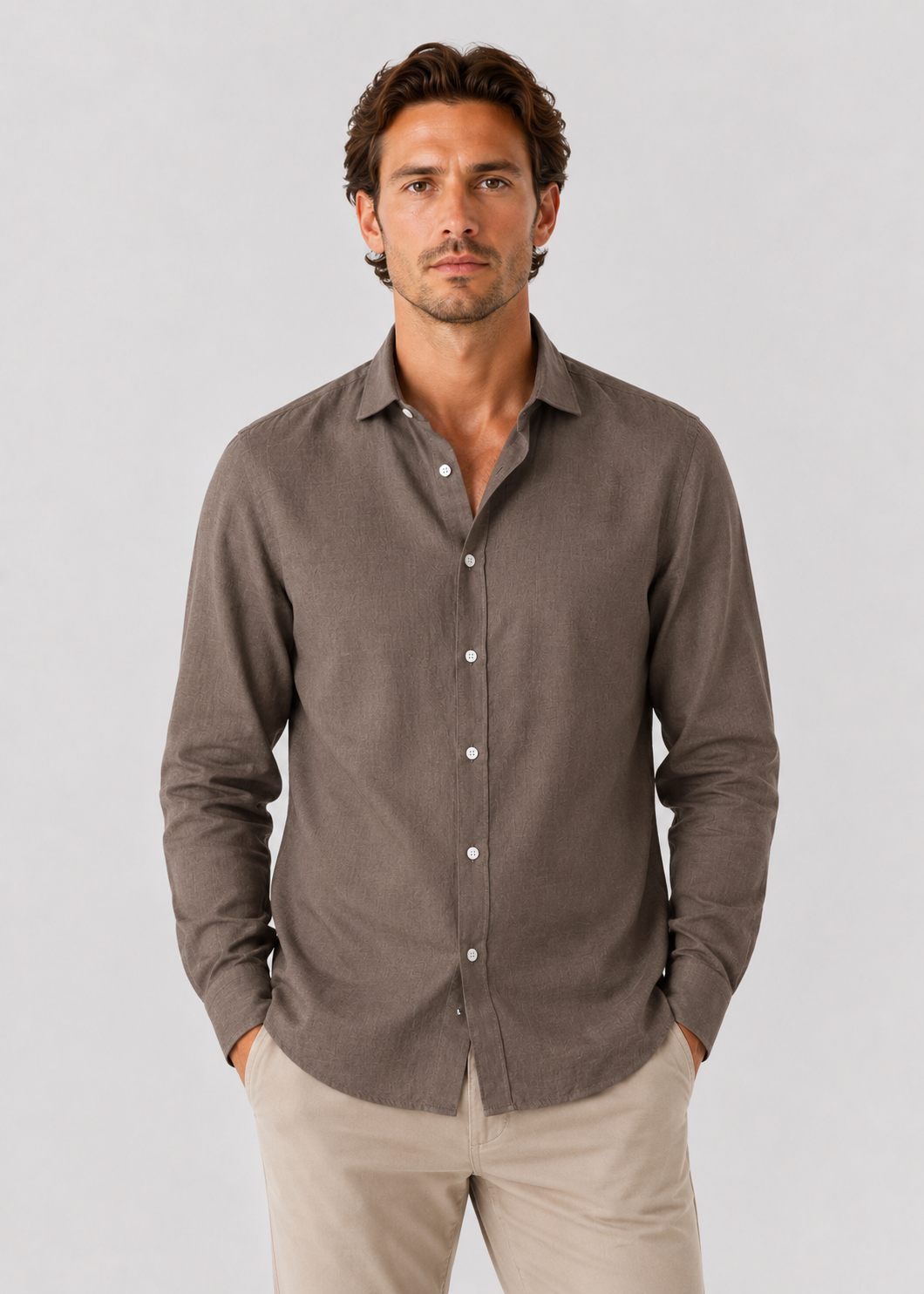 Men's Airy Long Sleeve Shirt | Men | Polyester Blend | Breathable Relaxed Fit Casual Summer Top | Steven & Levon