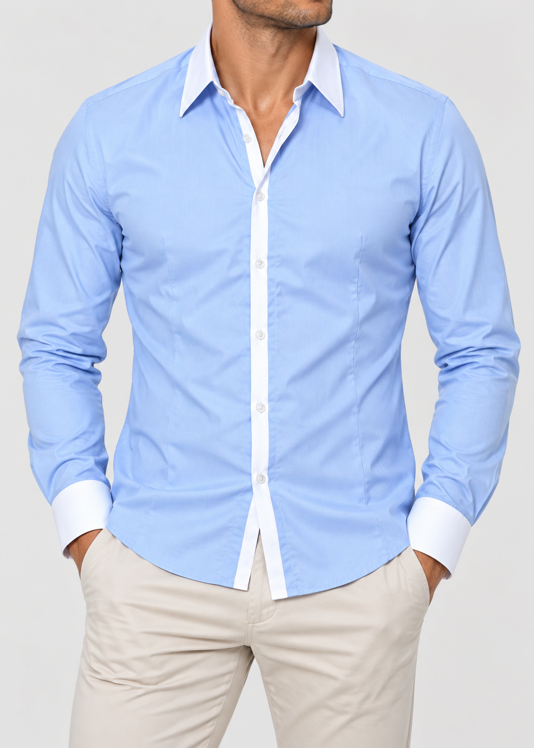 Men's Two-Tone Shirt | Men | Slim Fit | Casual Button-Up | Steven & Levon