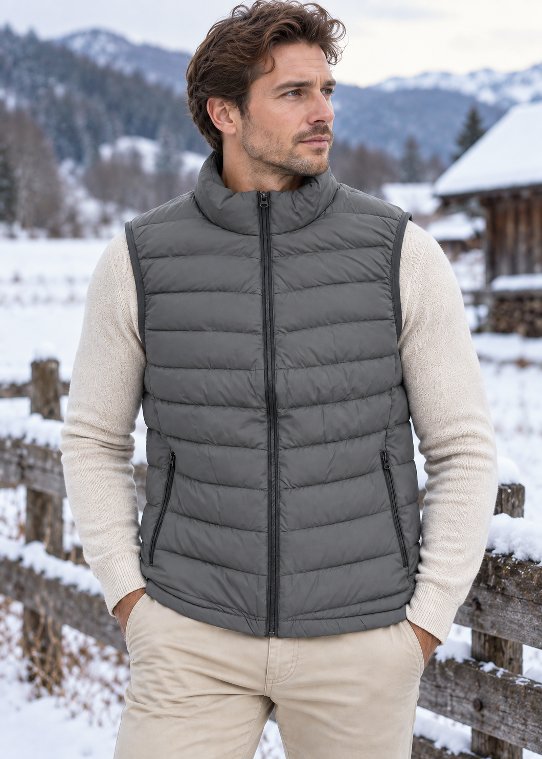 Men's Lightweight Quilted Gilet | Zip Front Bodywarmer | Insulated Sleeveless Vest | Steven & Levon