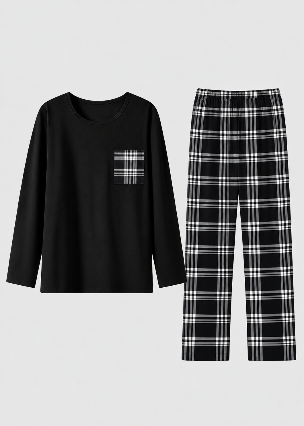 Men's Checkered Pajama Set | Long Sleeve | Relaxed Fit Sleepwear | Steven & Levon