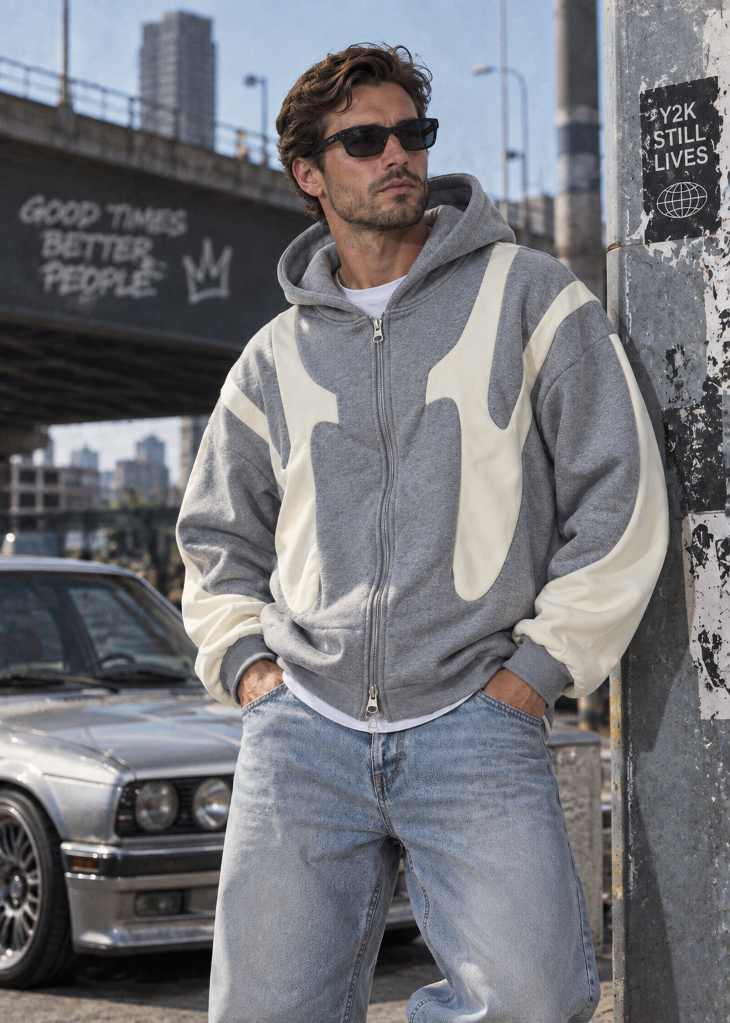 Oversized Streetwear Hoodie | Y2K Graphic | Men | Polyester | Contrast Design | Steven & Levon