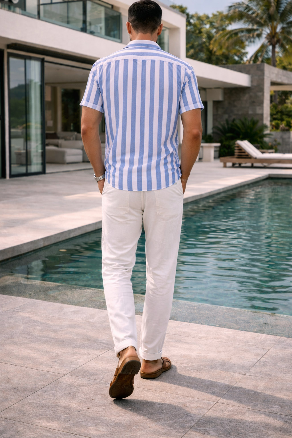Men's Linen Co-Ord Set | Short Sleeve Button Shirt & Tailored Trousers | Steven & Levon