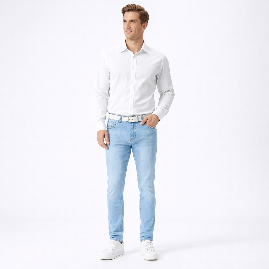 Slyndex - Slim Fit Skinny Pencil-Leg Jeans Everyday Casual Wear