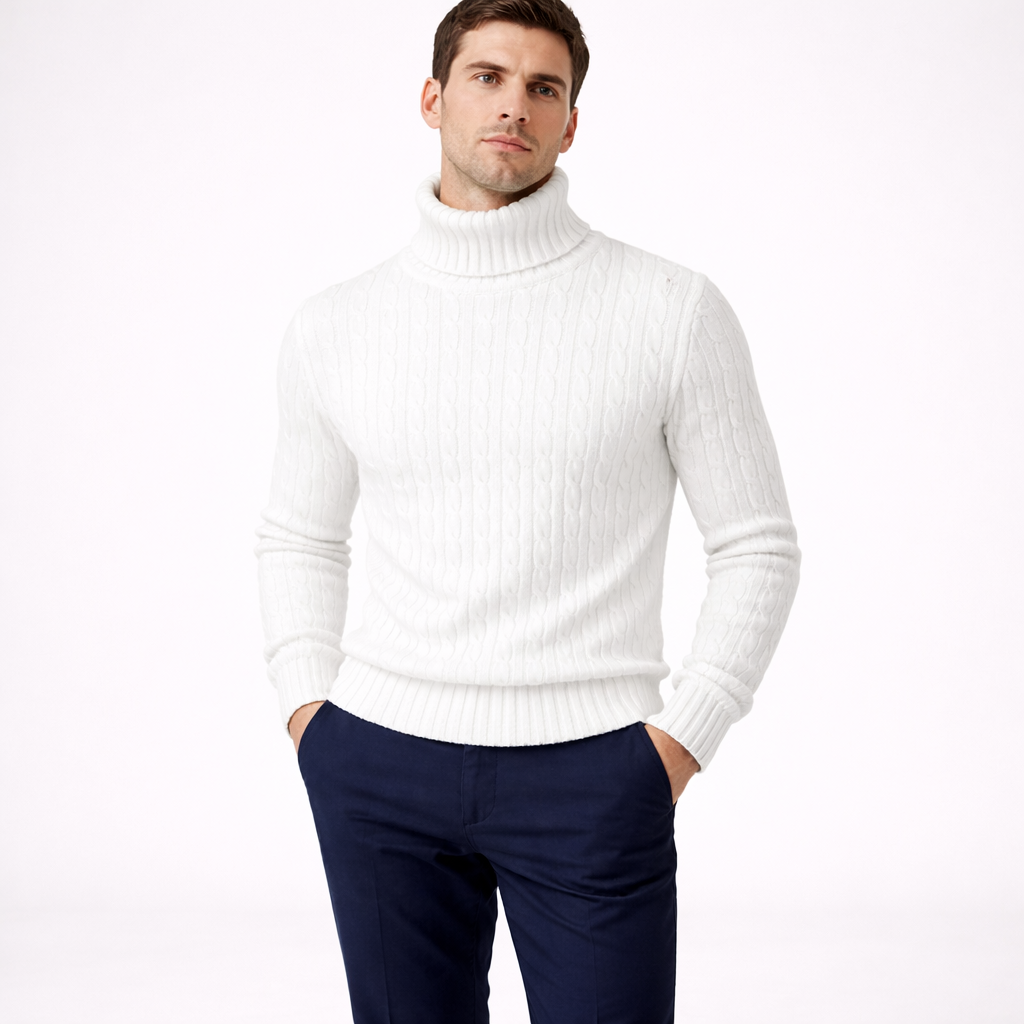 Heidi Men's Turtleneck Sweater | Slim Fit Warm Winter Knit Pullover