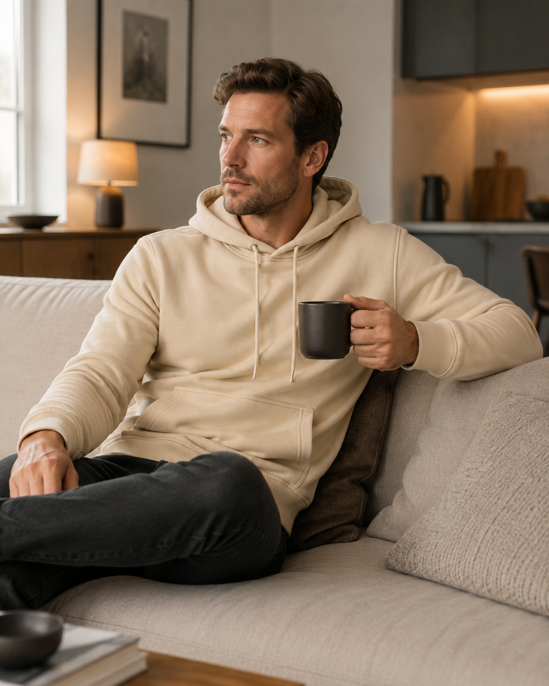 Slim Fit Cozy Hoodie Sweatshirt | Men | Polyester | Lightweight, Comfortable Fit | Steven & Levon