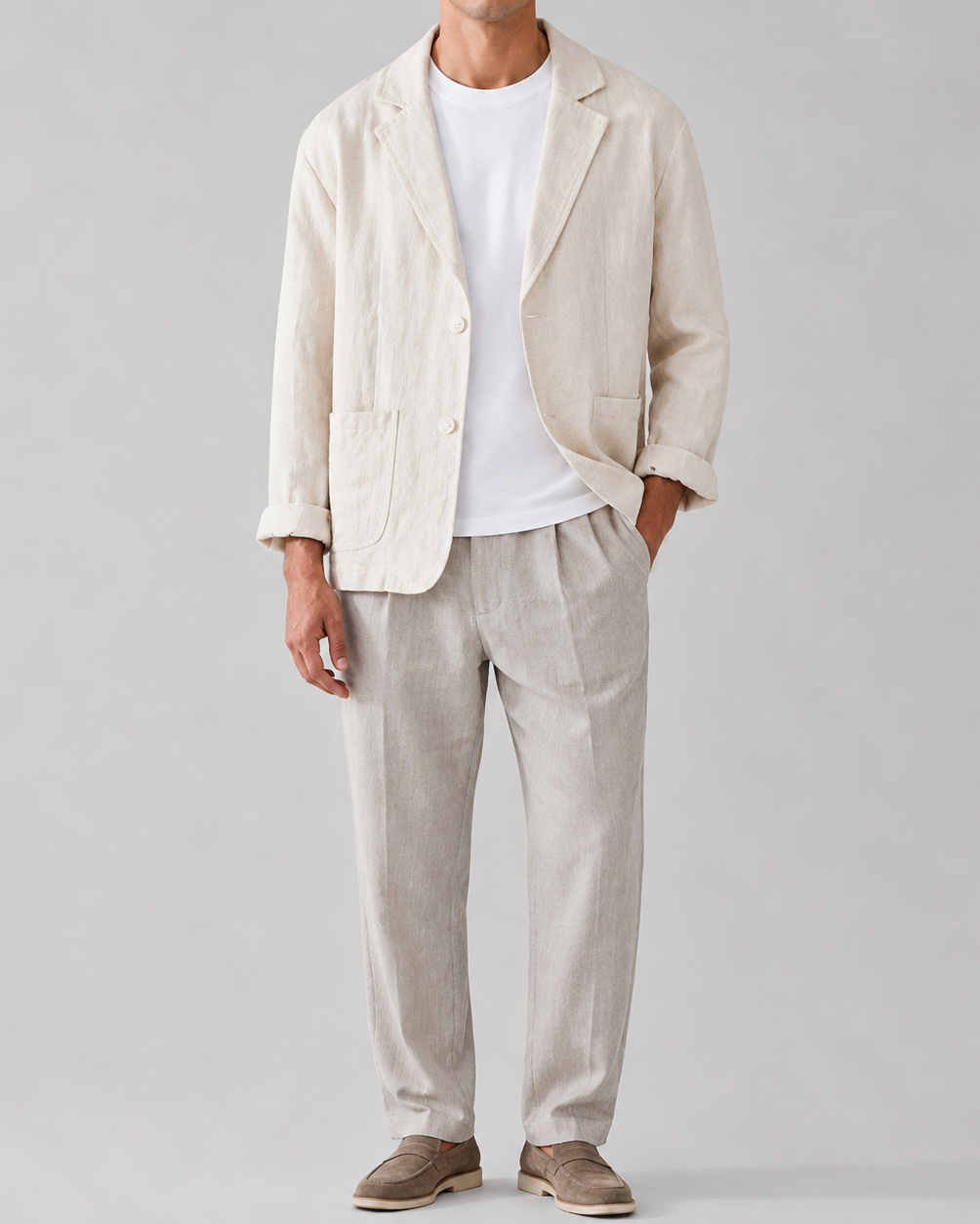 Men's Casual Linen Jacket | Men | Lightweight Linen Blend | Smart Casual | Steven & Levon