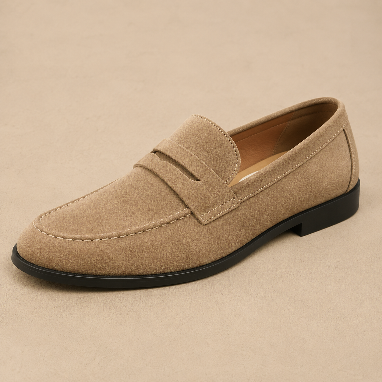 Mens Suede Penny Loafers | Casual Slip-On Shoes for Men | Steven & Levon