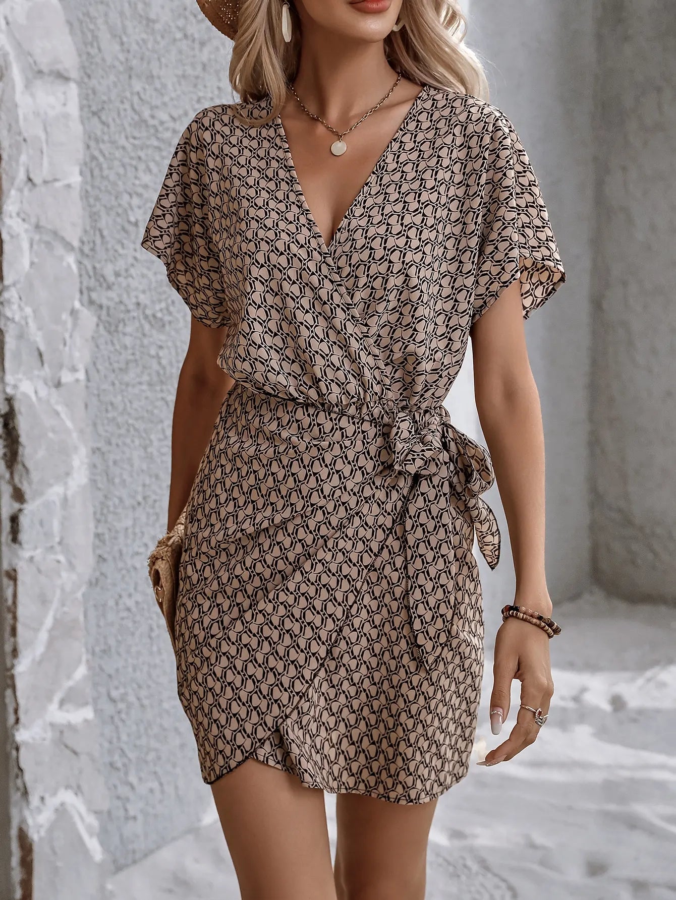 Mini Dress | Women's Floral Square Neck Puff Sleeve Dress | A-Line | Steven & Levon