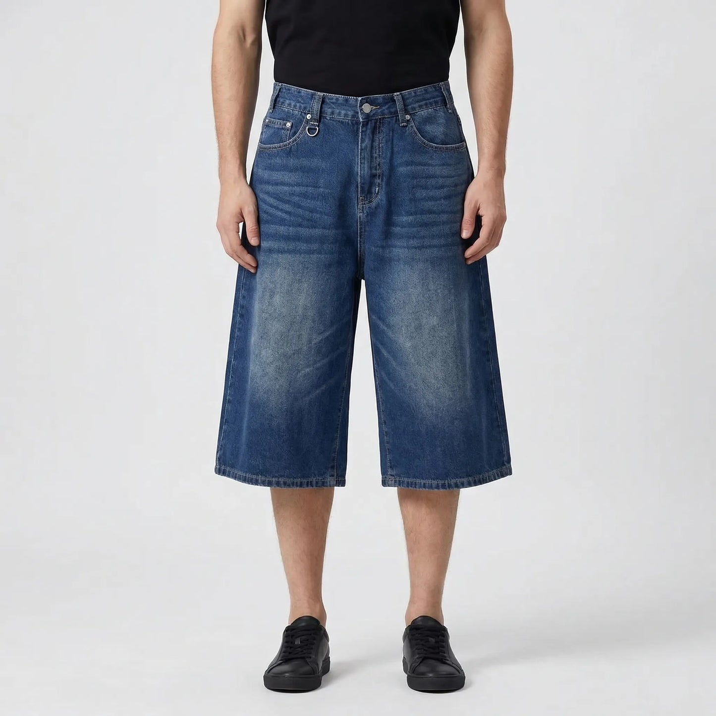 Denrix - Loose Wide-Leg Straight Washed Jeans Casual Everyday Wear