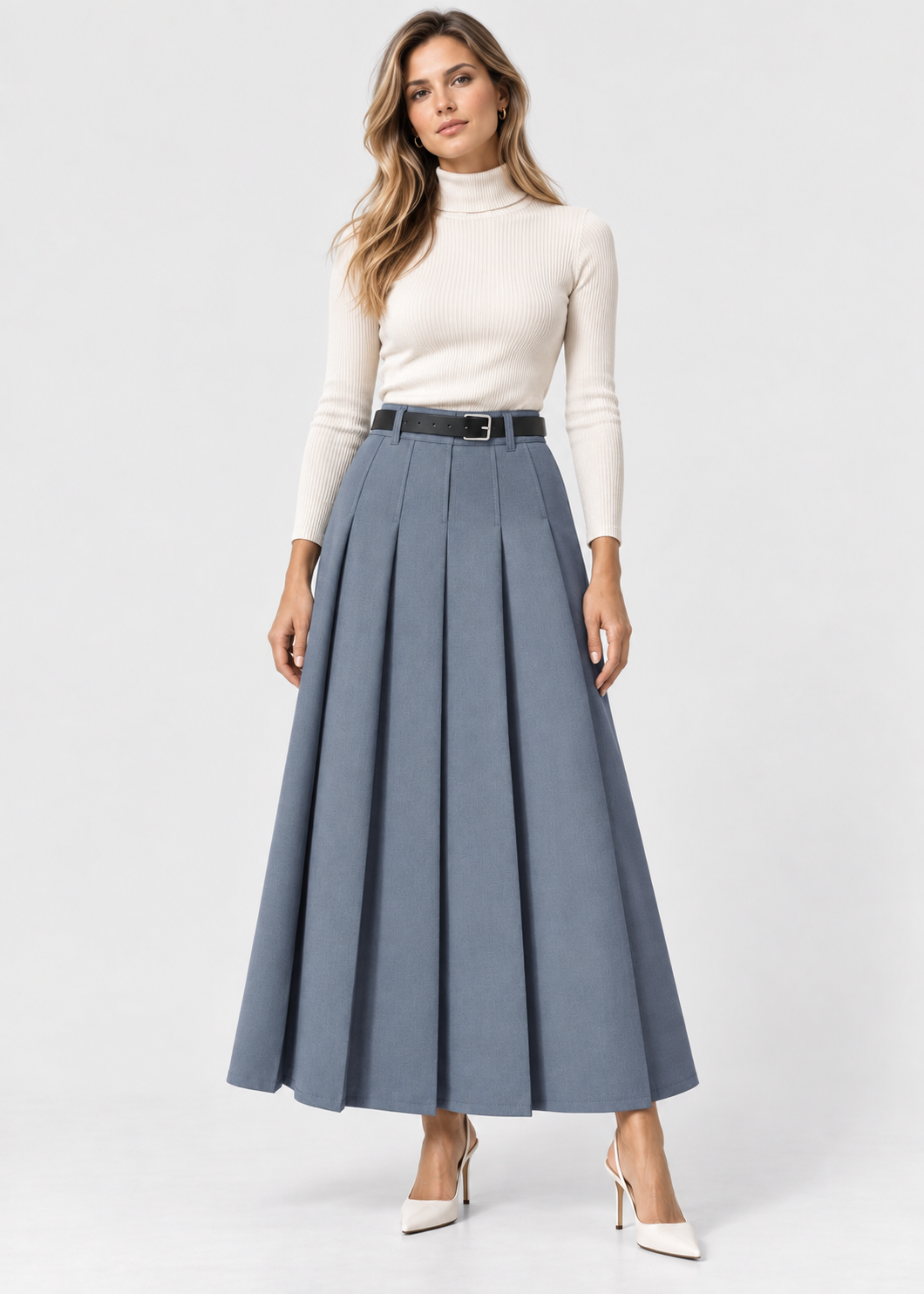 Women's Elegant Midi Skirt | Women | High Waist | Flattering A-Line Silhouette | Smart Casual & Occasion Wear | Steven & Levon