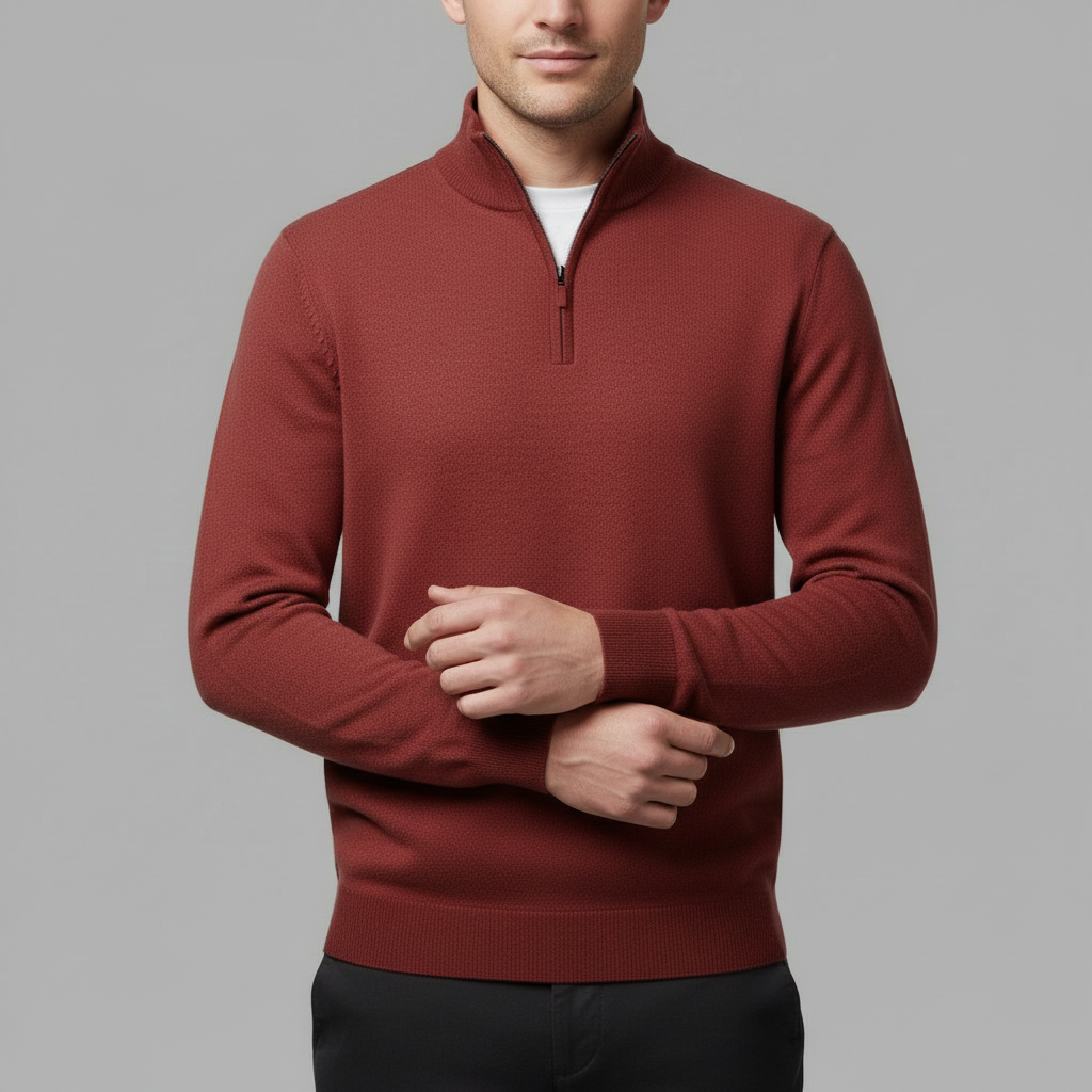 Elegant Quarter Zip Sweater | Men's Sweater Winter Fashion