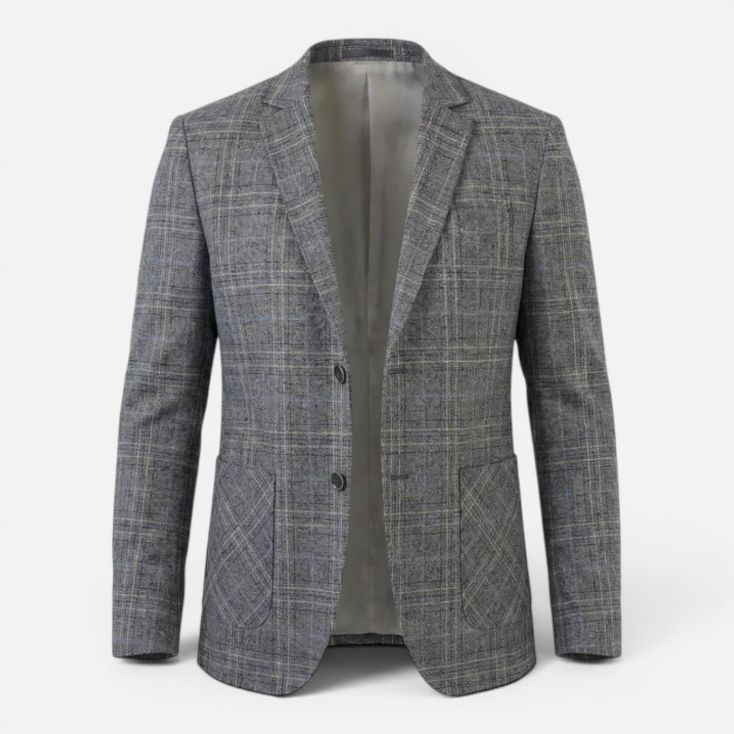 Men's Checked Blazer Jacket | Slim Fit | Single Breasted | Smart Casual | Steven & Levon