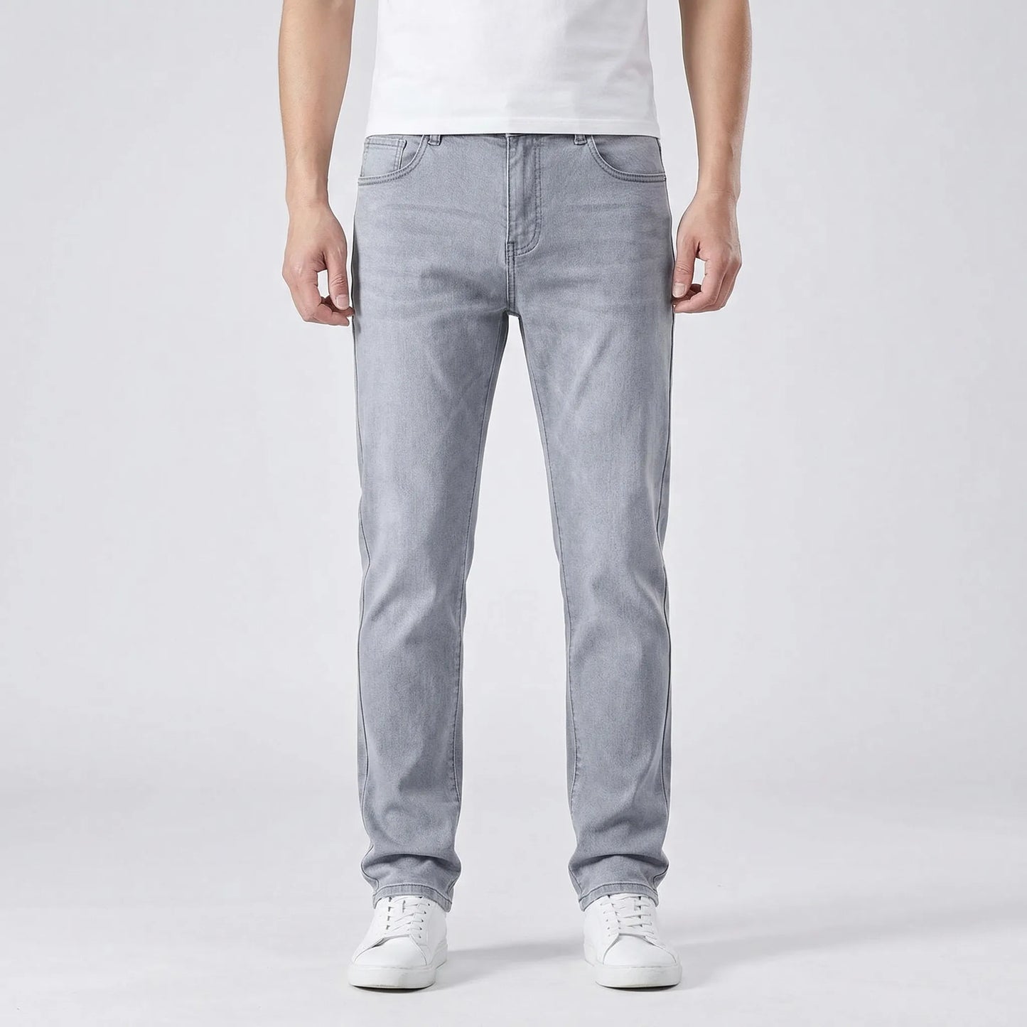 Greyvik - Straight Leg Stretch Denim Trousers Everyday Casual Wear