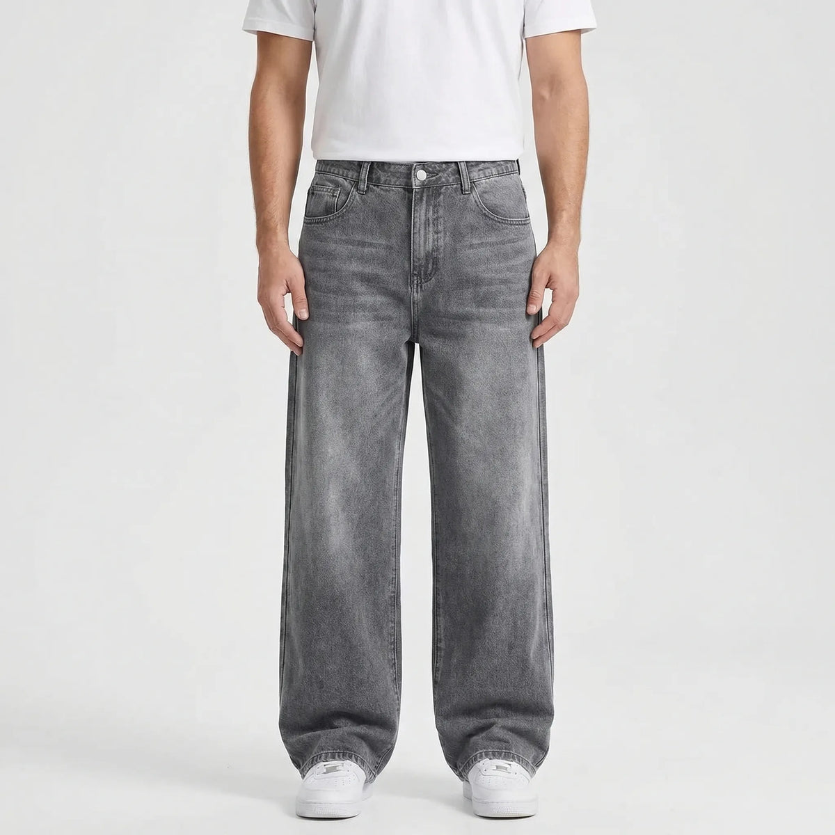 Grunvik - Wide-Leg Baggy Embroidered Jeans Casual Street Styling