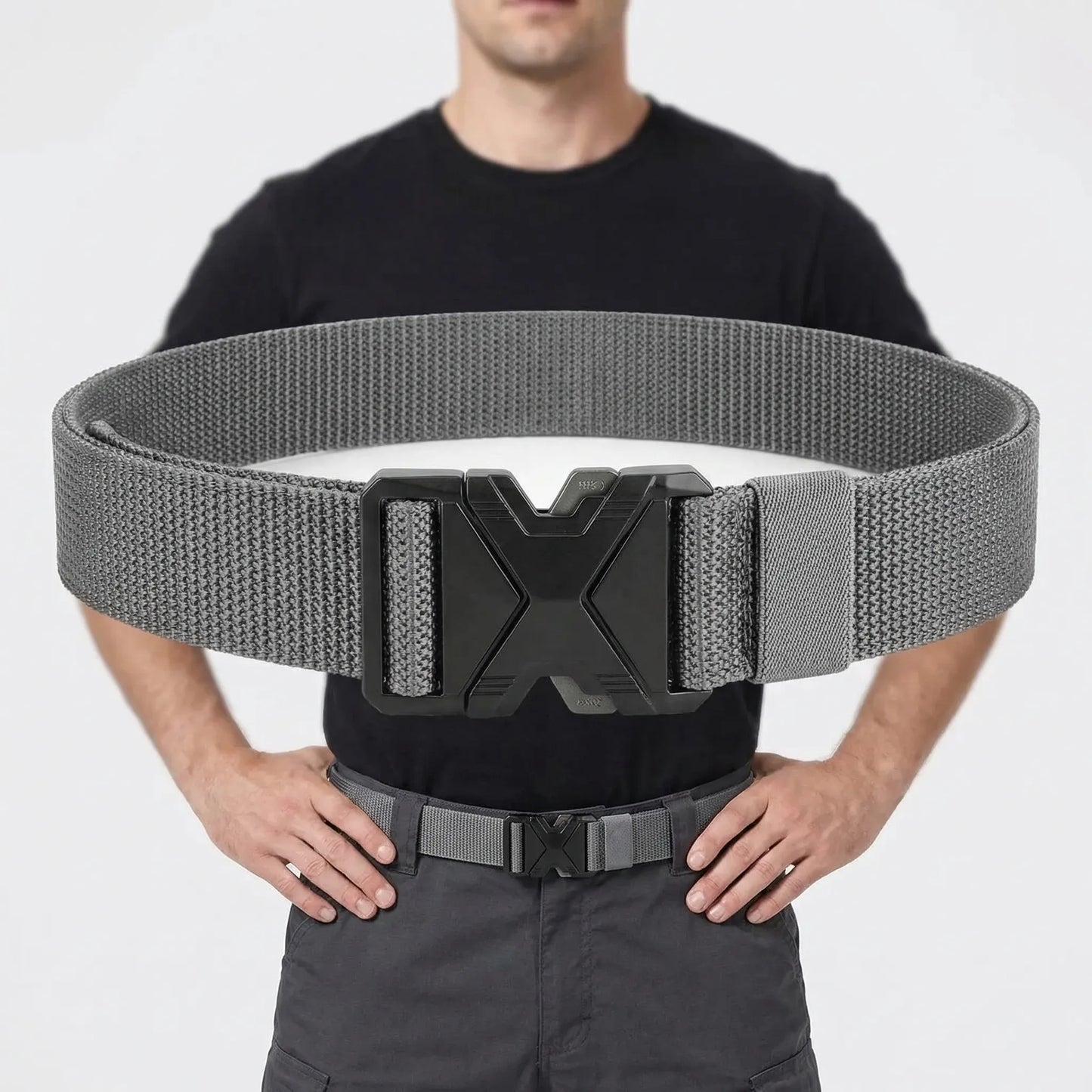 Kommurix - Braided Buckle Belt For Men Everyday Casual Wear