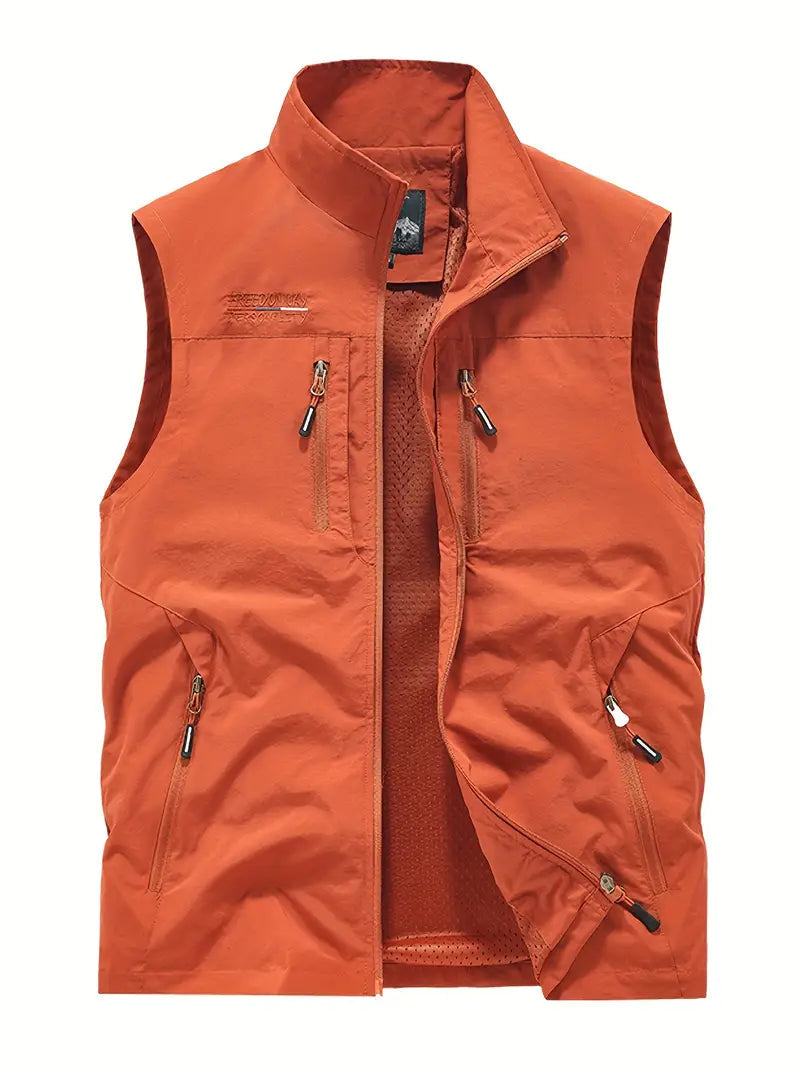 Men's Breathable Cargo Bodywarmer Vest | Utility Gilet | Multi-Pocket | Lightweight | Steven & Levon