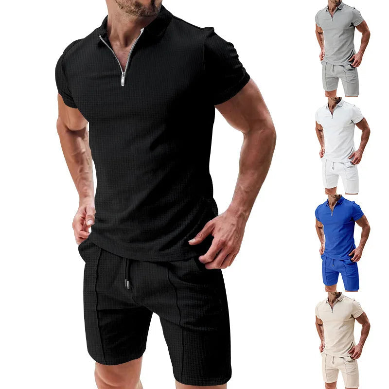 Men’s Casual Summer Co-Ord Set | Short Sleeve Top & Shorts | Lightweight Relaxed Fit | Streetwear Outfit | Steven & Levon