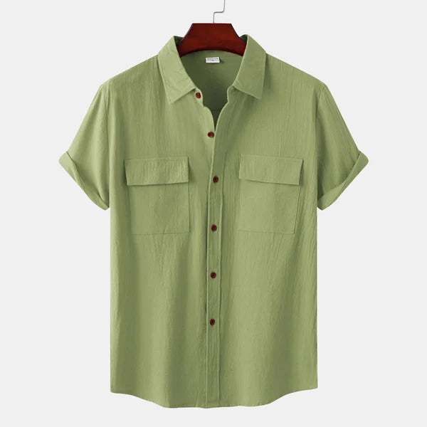 Leo Cotton Linen Shirt | Men | Breathable Casual Button Up | Steven & Levon