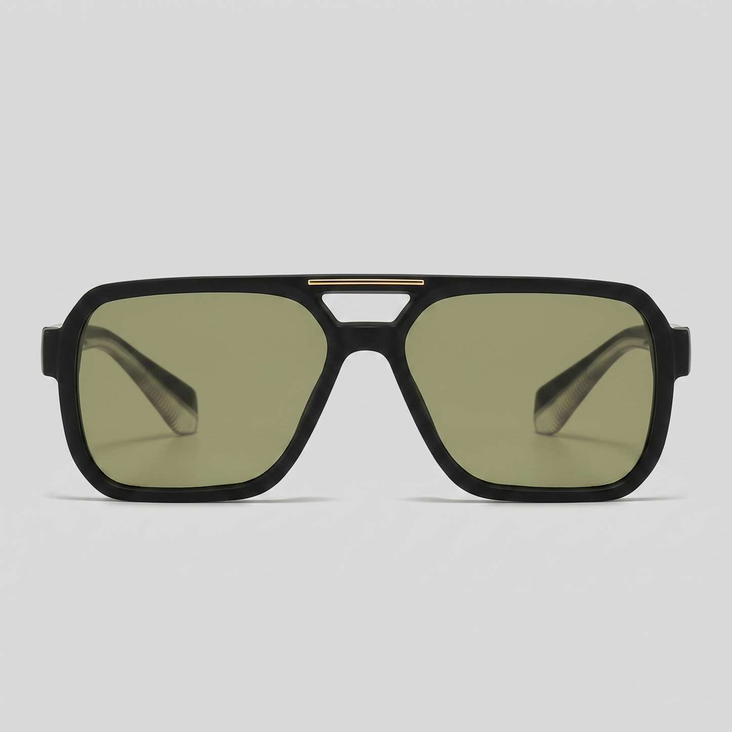 Men's Double-Bridge Aviator Sunglasses | PC Lens | Black Gold Frame | Steven & Levon