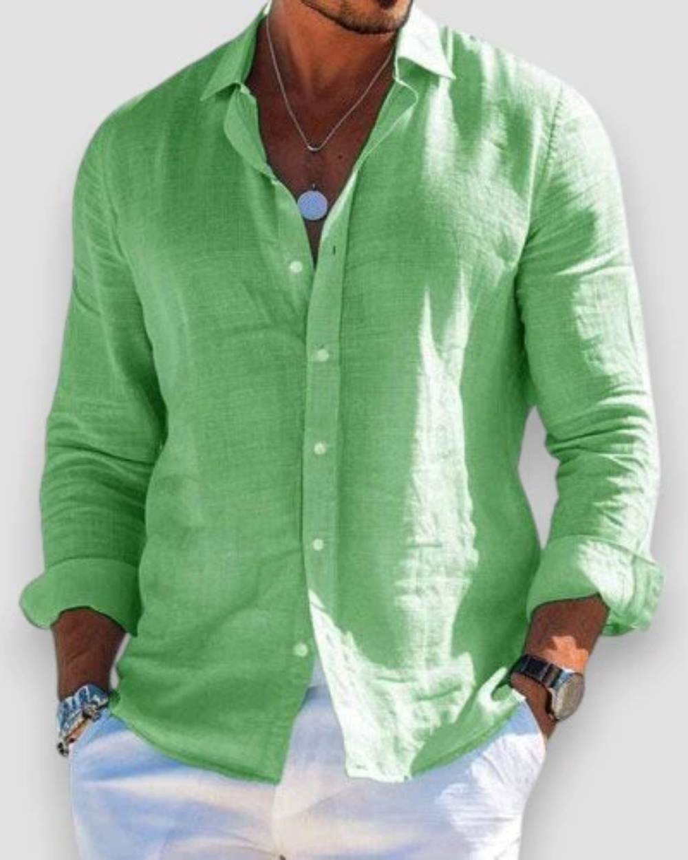Men's Casual Linen Shirt | Men | Breathable Linen Blend | Button Up | Steven & Levon