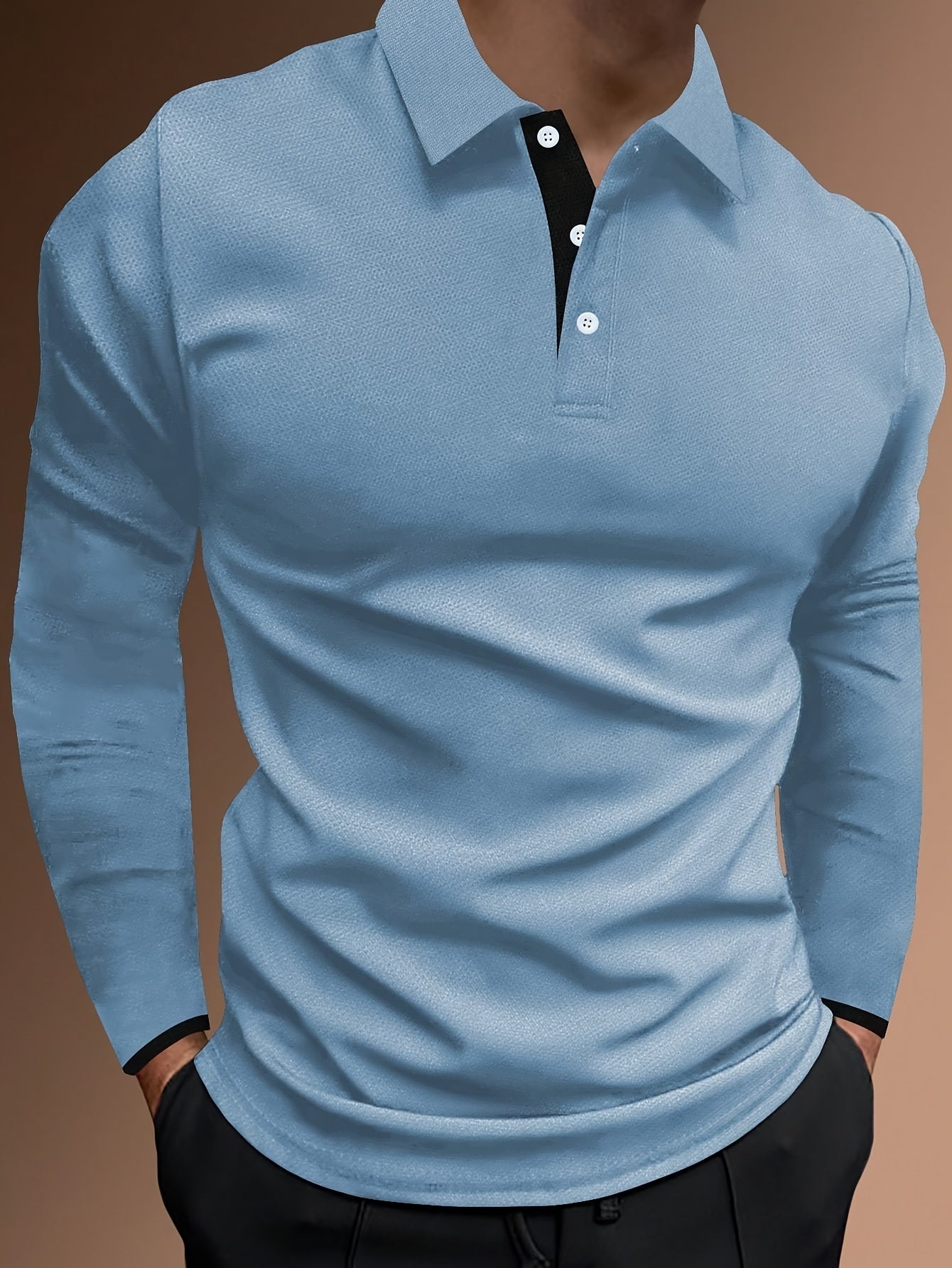 Men's Long Sleeve Polo Shirt | Men | Smart Casual Collar Top | Regular Fit | Steven & Levon