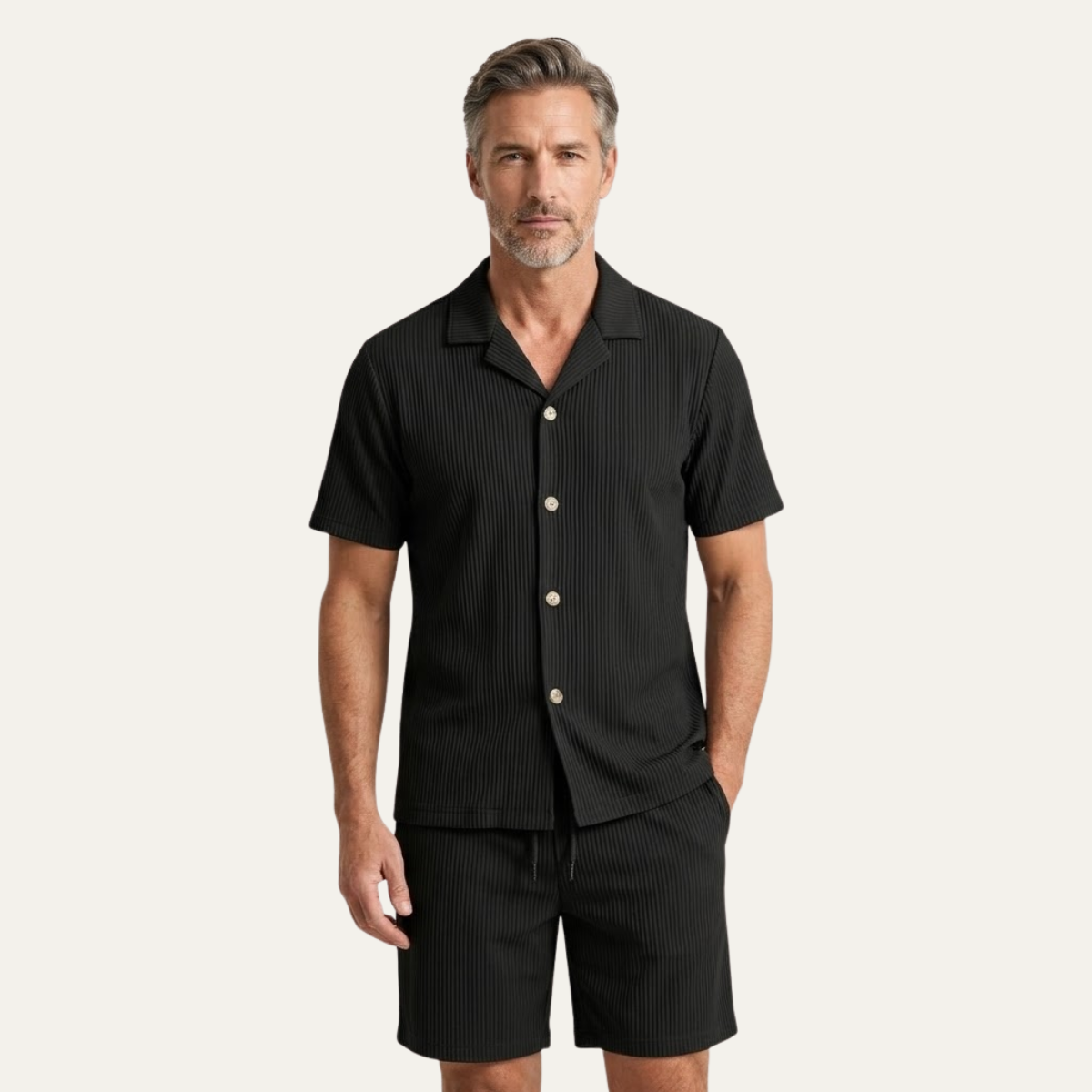 Men's Ribbed Shirt & Shorts Set | Men's Co-Ord | Summer Outfit | Steven & Levon