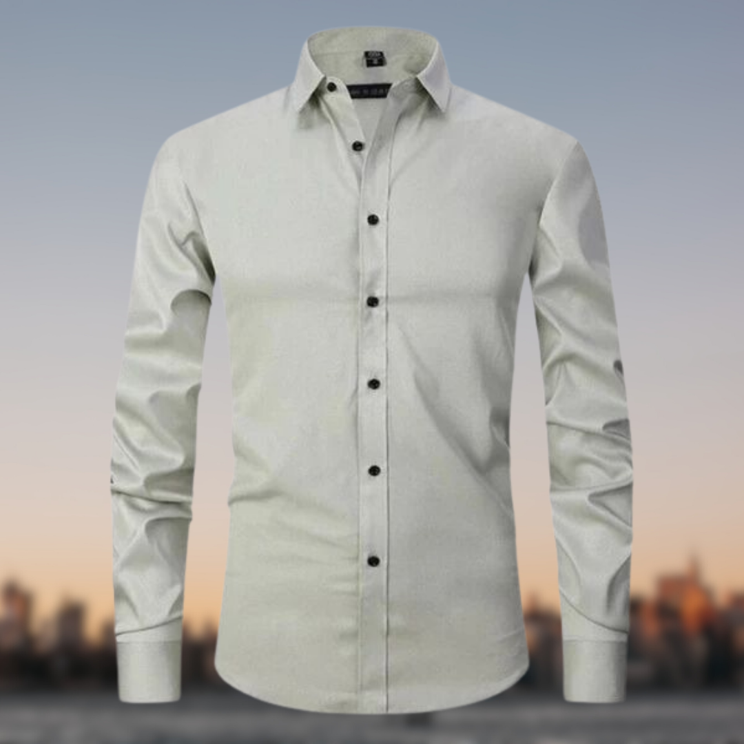 Men's Slim Fit White Dress Shirt | Formal Shirt | Men | Cotton Blend | Button-Down Wear | Steven & Levon