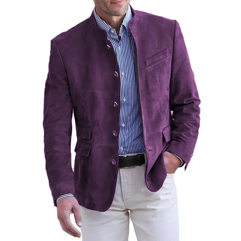 Men’s Suede Zip-Up Jacket | Men | | Relaxed Fit, Patch Pockets, Everyday Wear | Steven & Levon