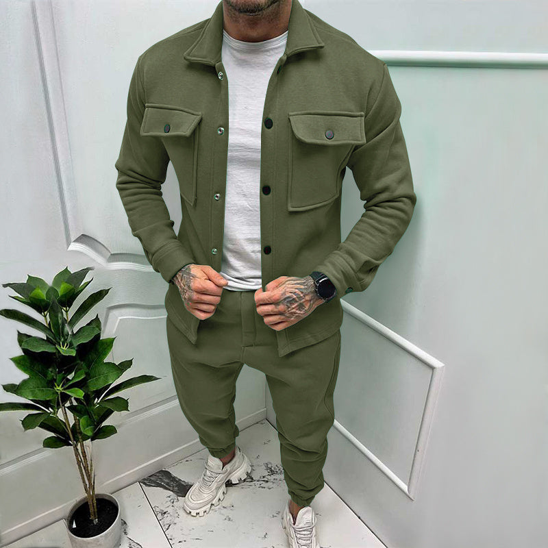 Men’s Suede Tracksuit Set | Men | Soft Suede Fabric | Casual & Sporty Two Piece Co-Ord | Relaxed Fit | Steven & Levon