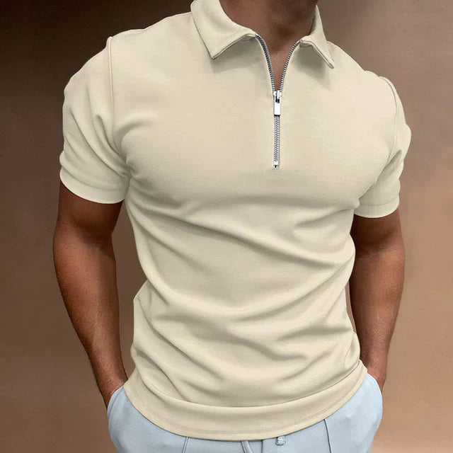 Men's Zippered Polo Shirt | Men | Casual Polo Top | Short Sleeve | Steven & Levon