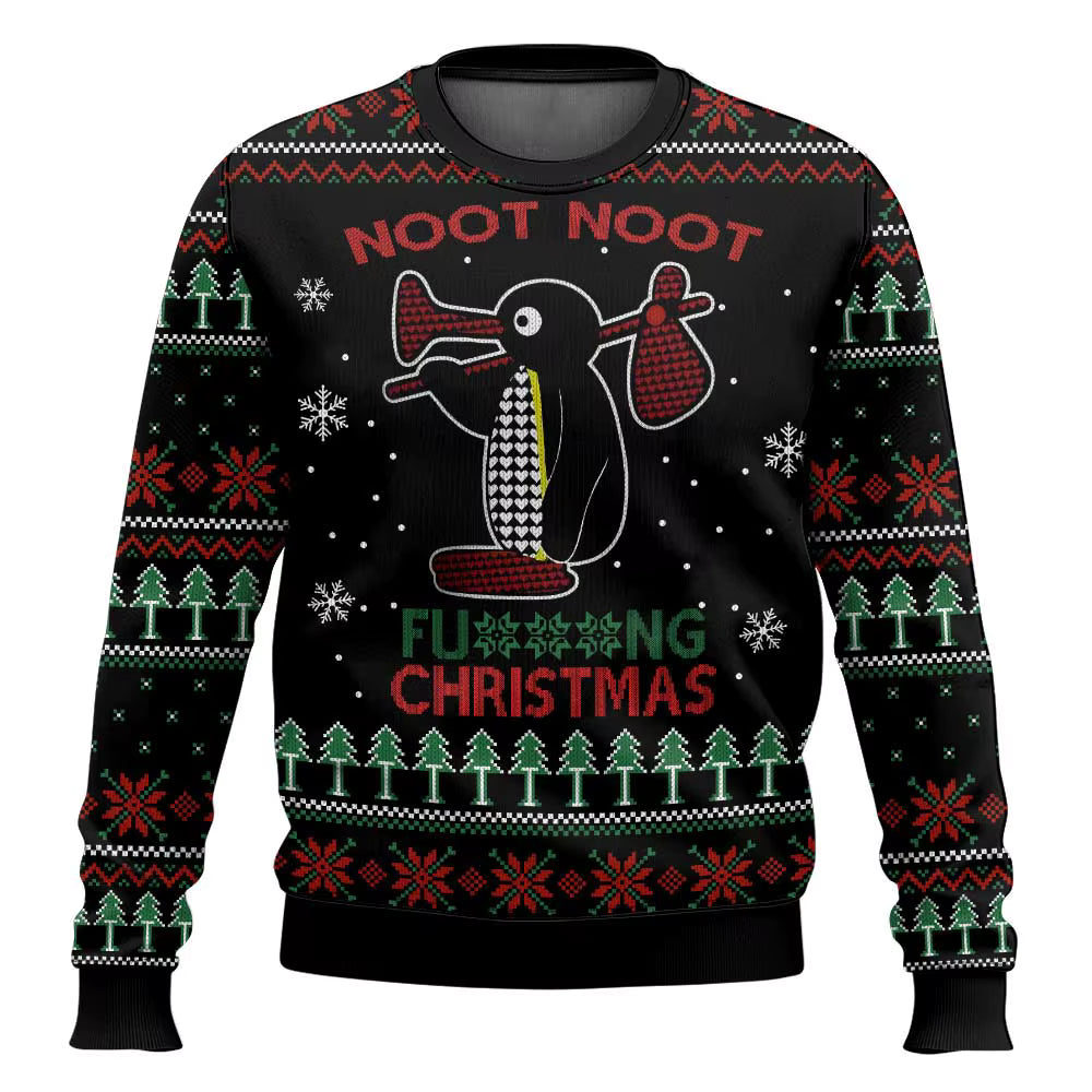 3D Penguin Christmas Hoodie | Unisex Oversized Polyester Pullover | Warm | Steven & Levon