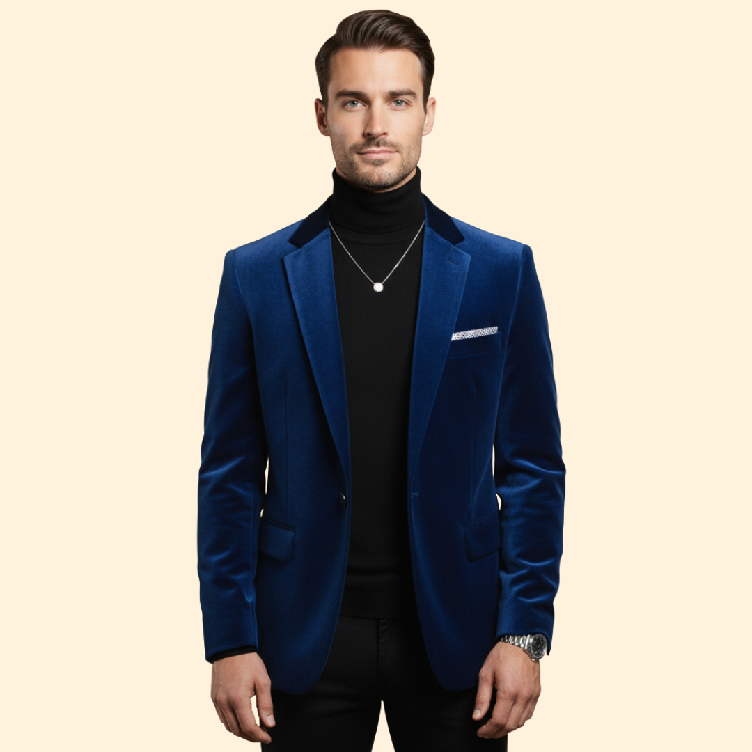 Men's Velvet Blazer | Refined Evening Jacket | Tailored Style | Steven & Levon
