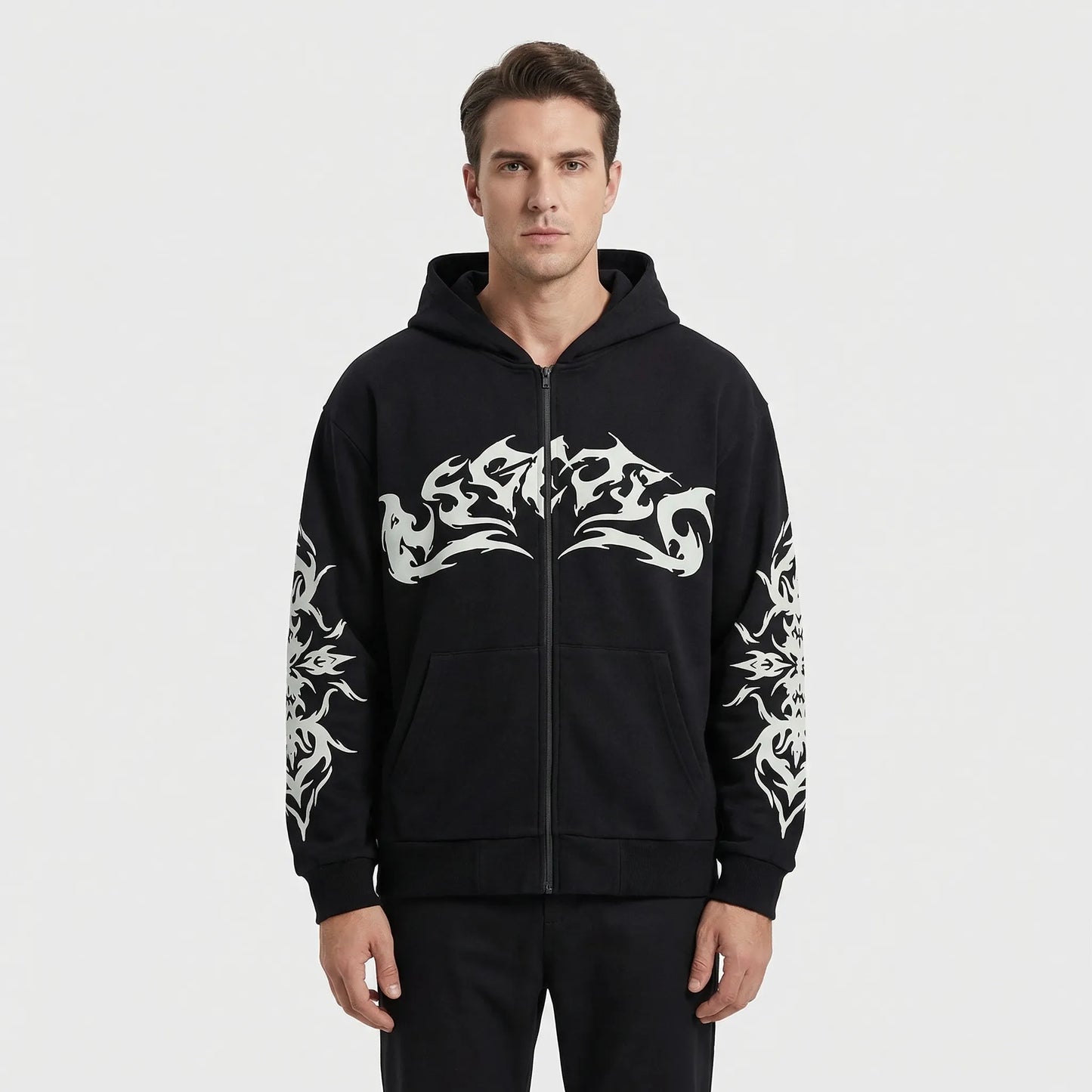 Retrevik - Y2K Retro Zip-Up Hooded Cardigan Everyday Streetwear Layering
