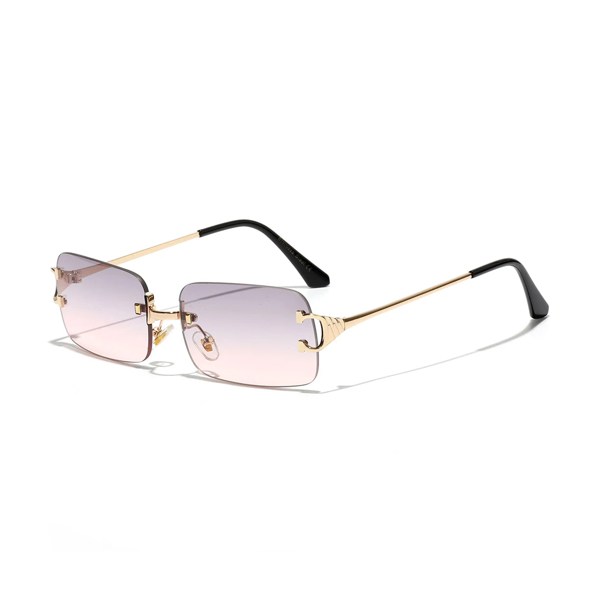 Rimless Square Sunglasses | Unisex | UV400 Metal Frame Eyewear | Lightweight Designer Shades | Steven & Levon