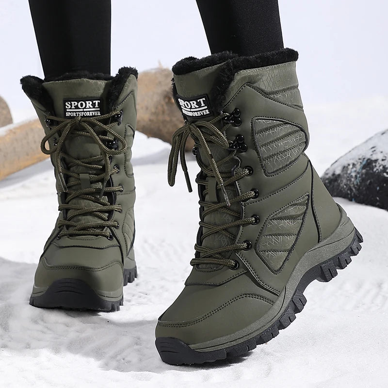 Women's Waterproof Snow Boots | Lace Up Ankle Boots | Plush Lined Winter Shoes | Steven & Levon