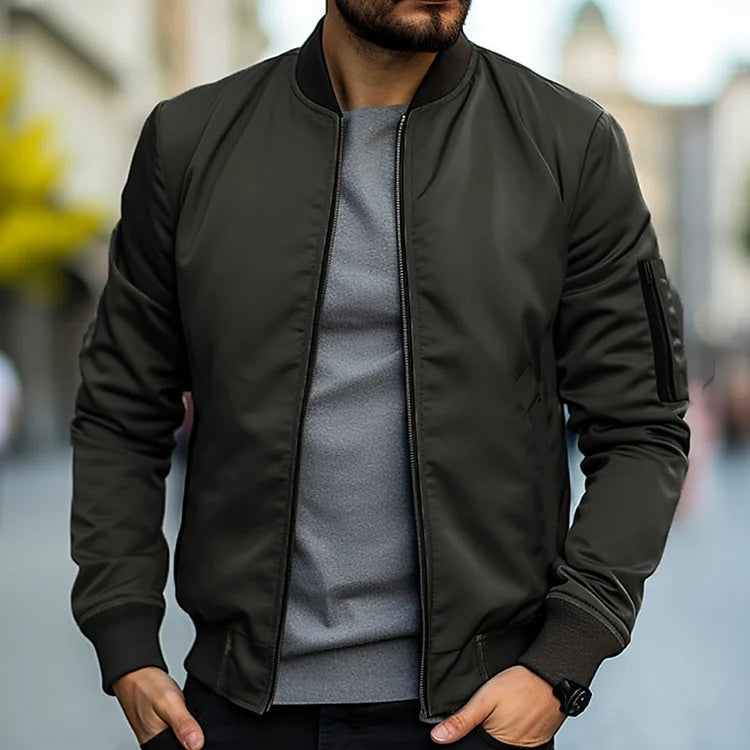 Men's Zip-Up Jacket | Men | Ribbed Cuffs | Casual Lightweight Coat | Steven & Levon