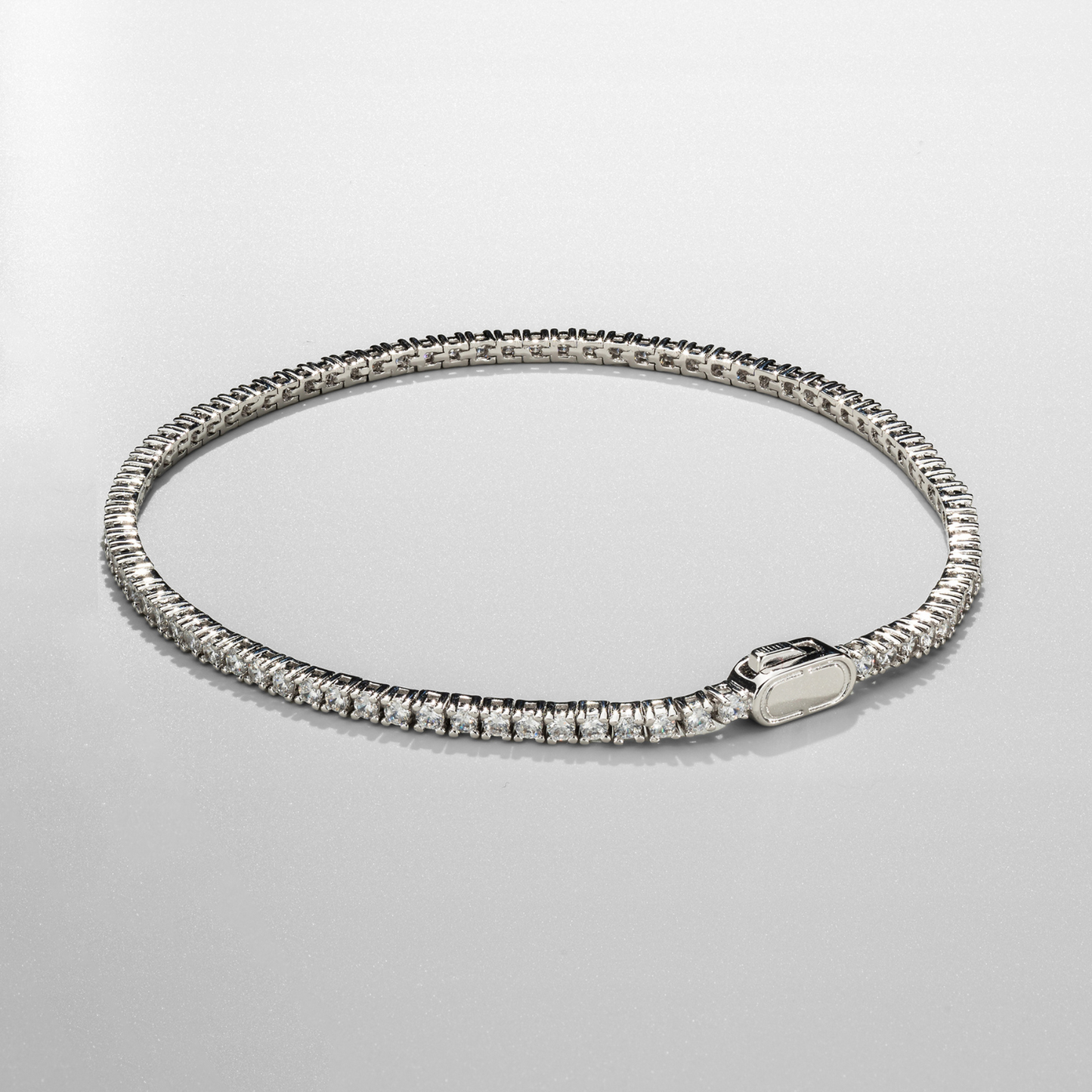 Tennis Bracelet | Men | Stainless Steel | Silver & Gold | 2mm Crystal Design | Steven & Levon
