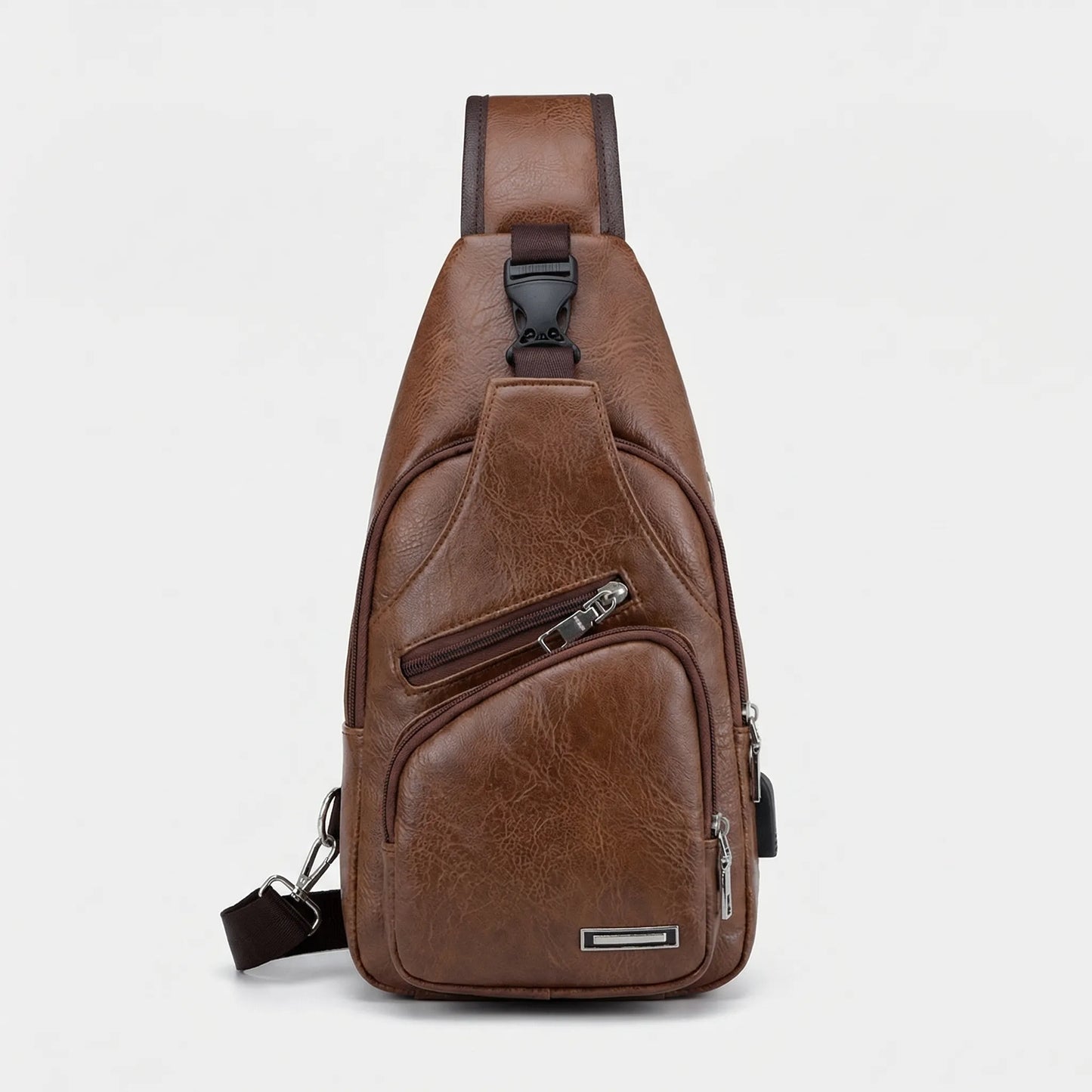Vyrkko - Solid Colour Men's Crossbody Chest Bag Daily Commuting Carry