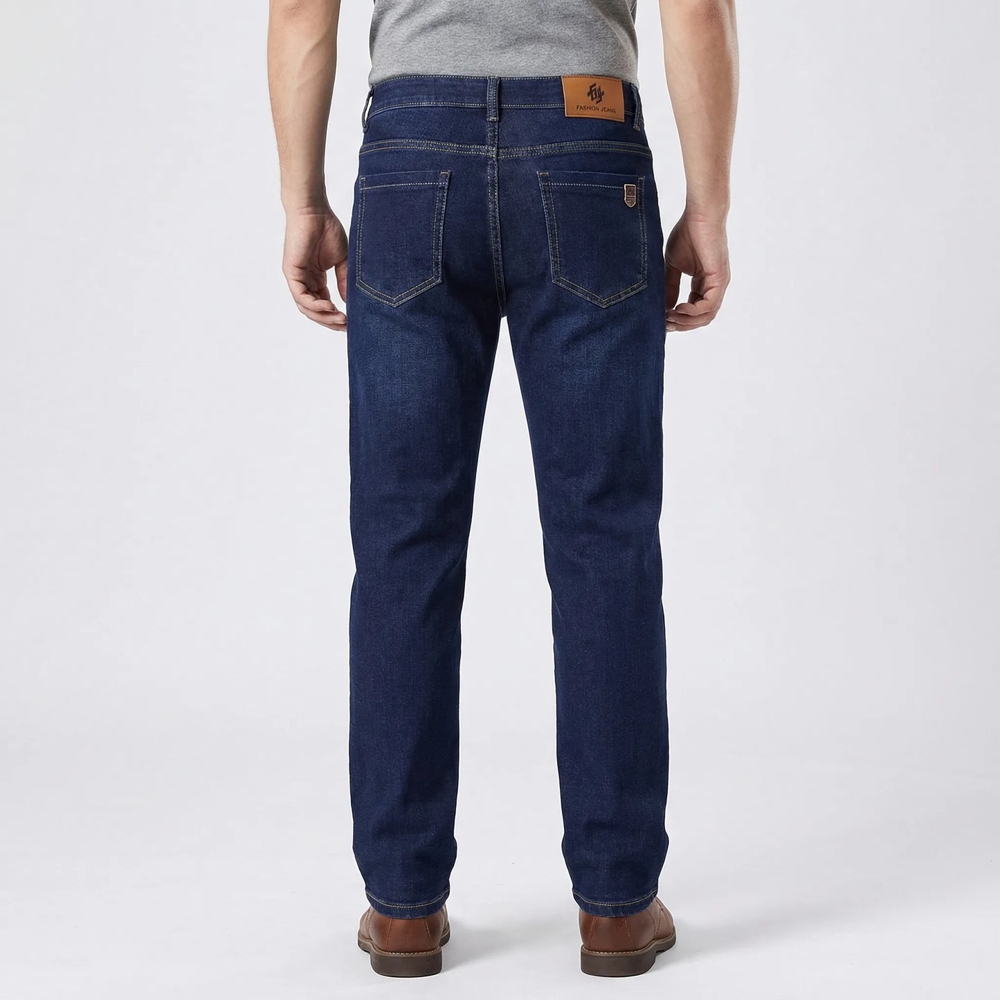Wintrek - Fleece-Lined Straight Leg Denim Jeans Winter Warmth Everyday